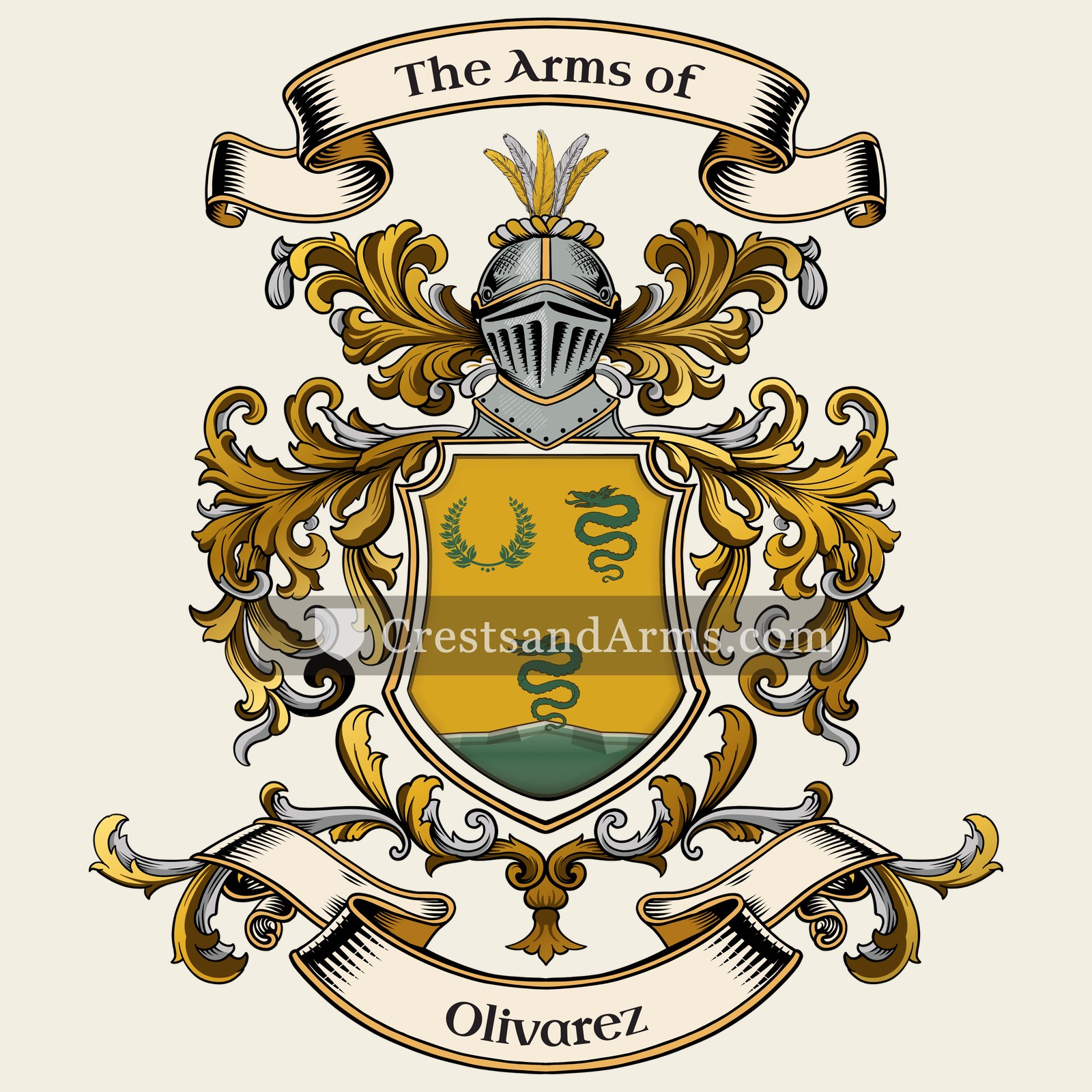 The Olivarez coat of arms, drawn from the recorded blazon