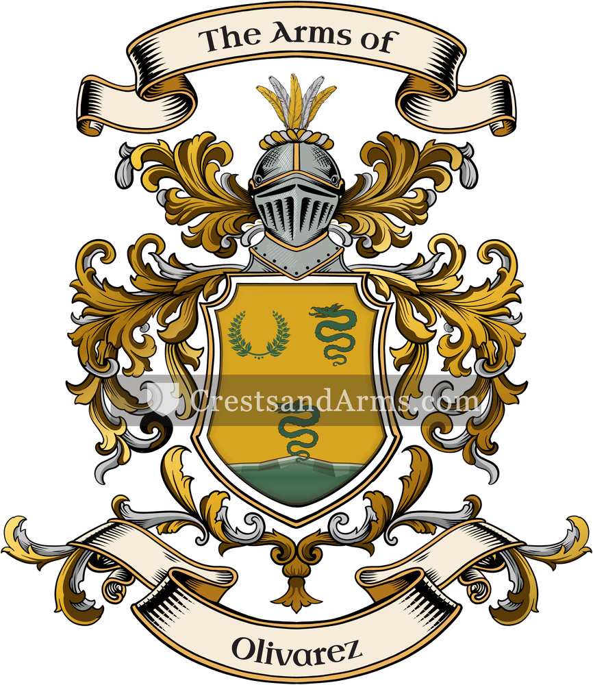The Olivarez coat of arms, drawn from the recorded blazon