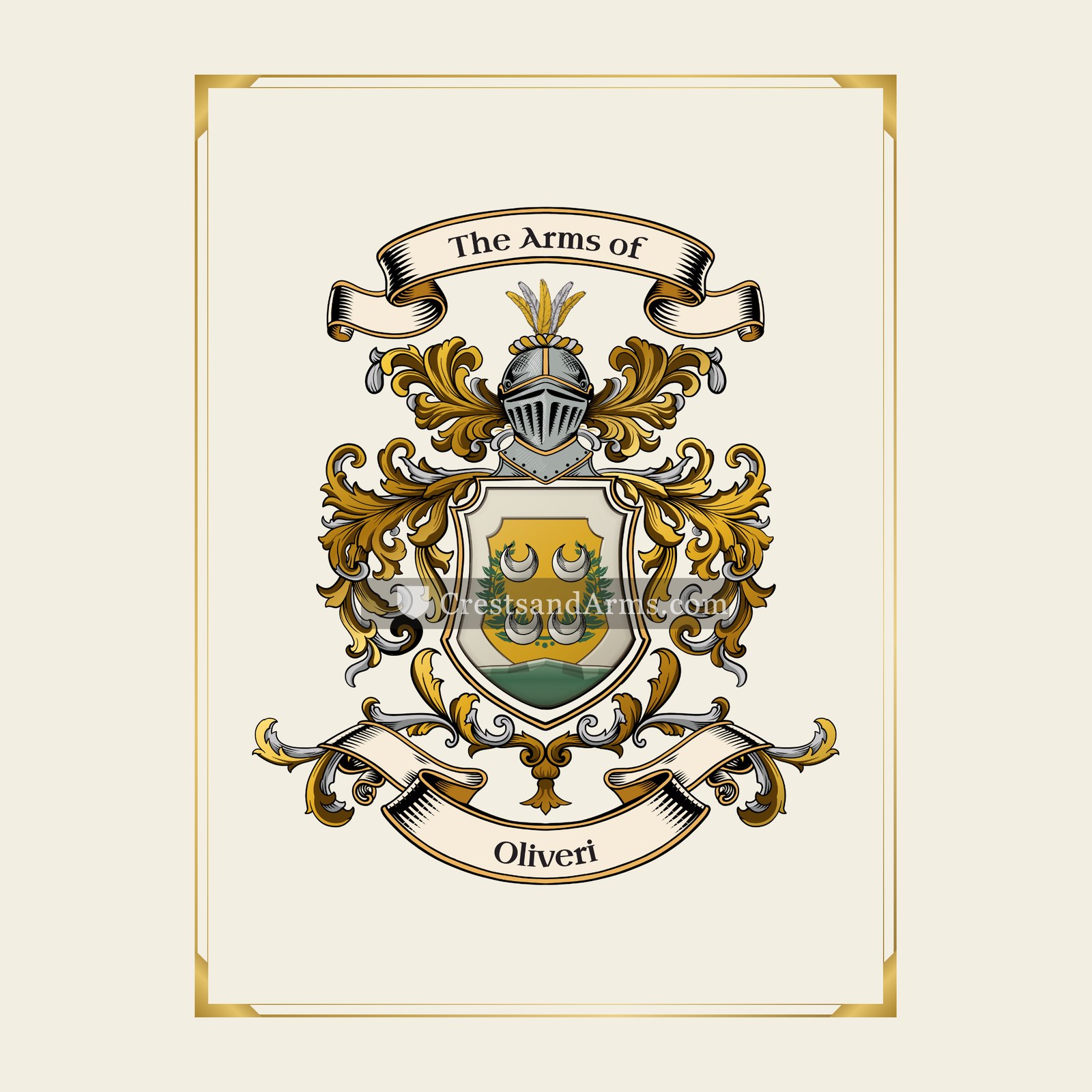With gold border