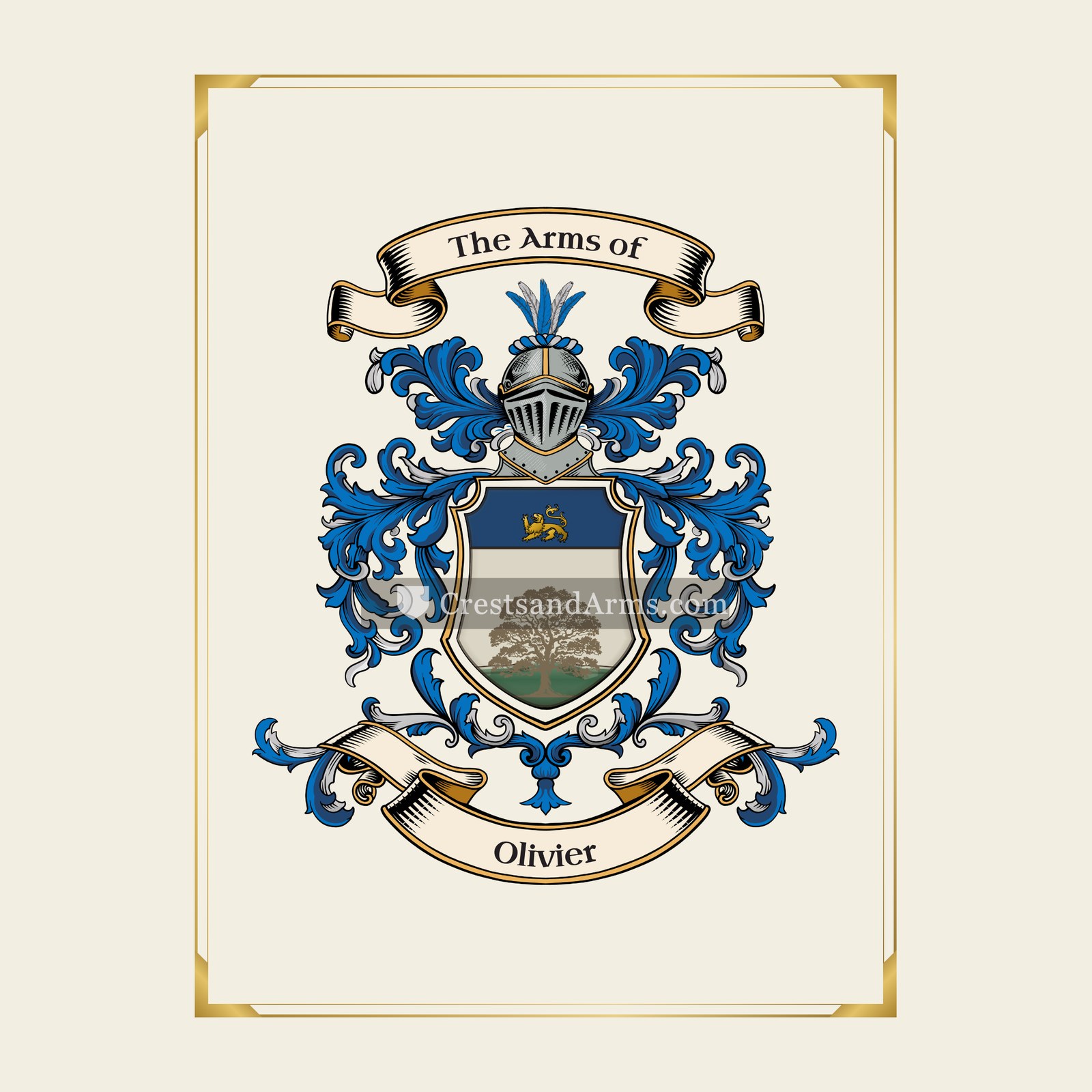 With gold border