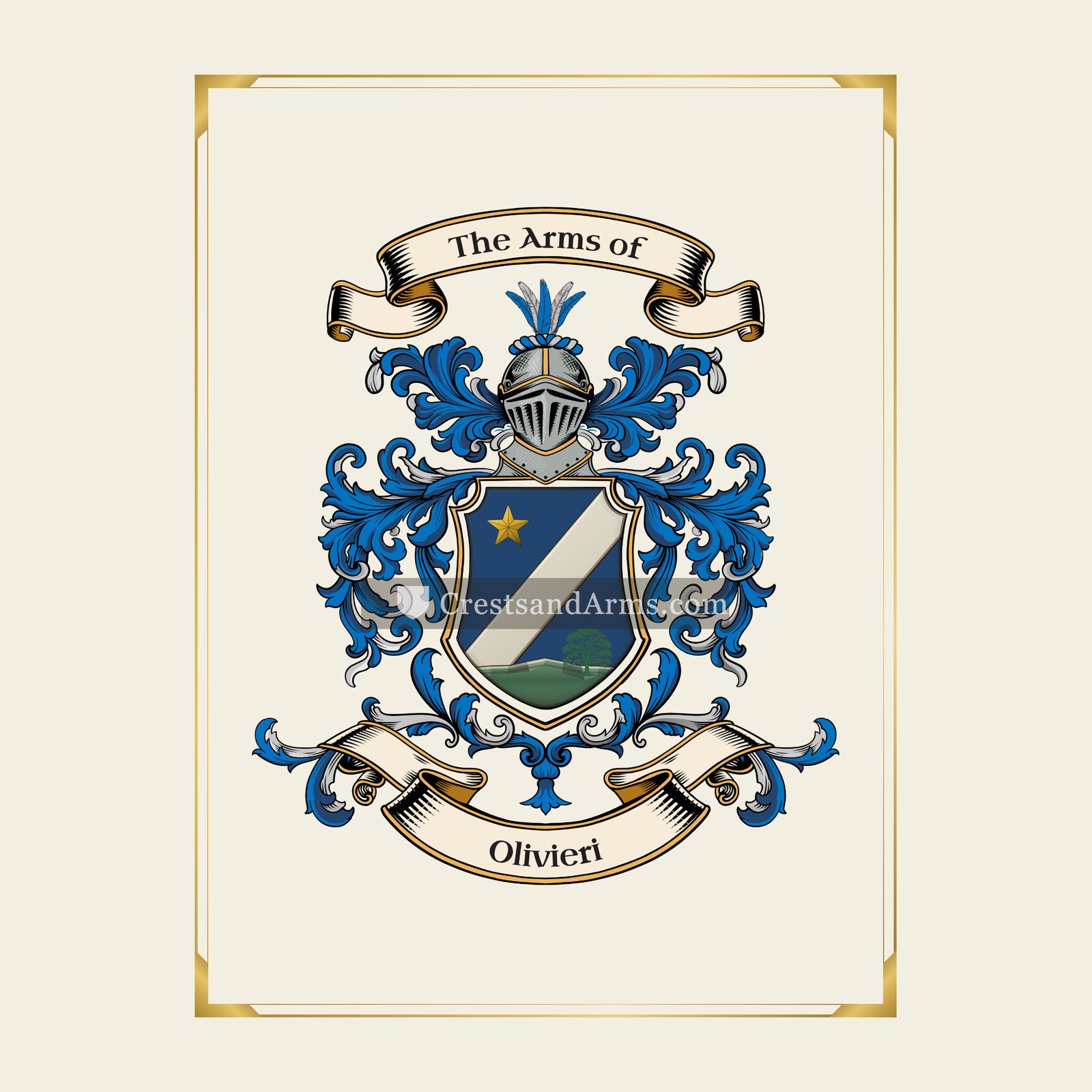 With gold border