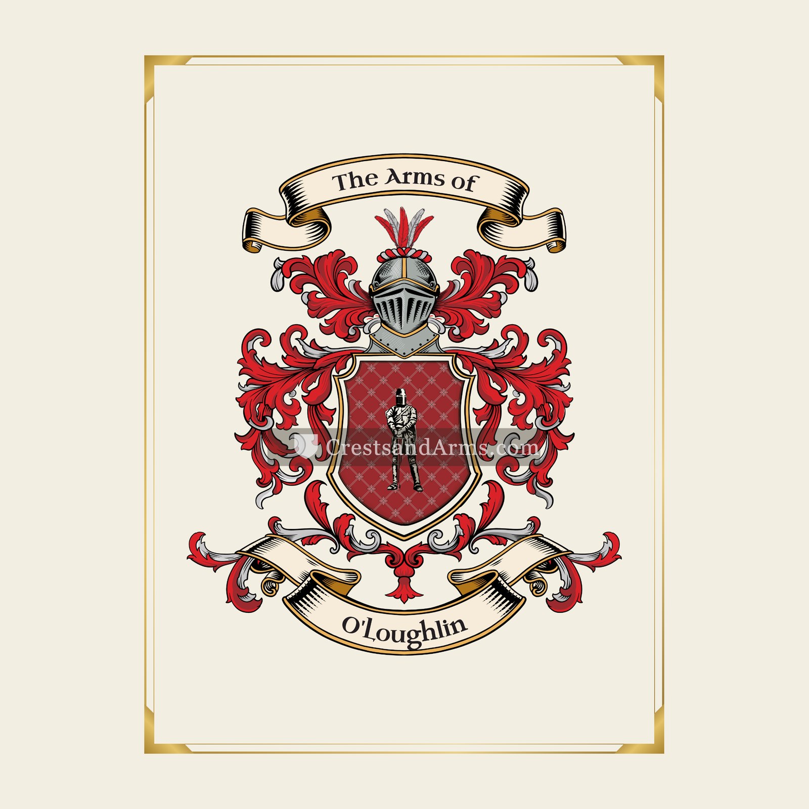 With gold border