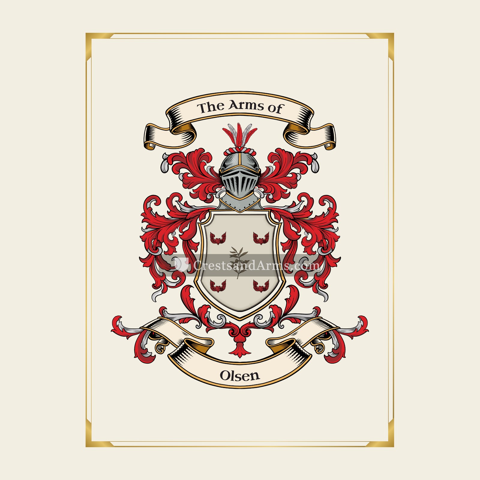 With gold border