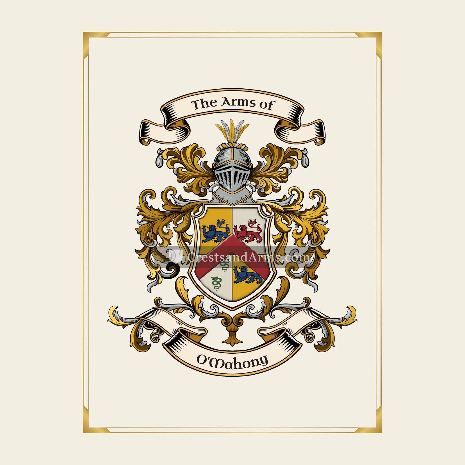 With gold border