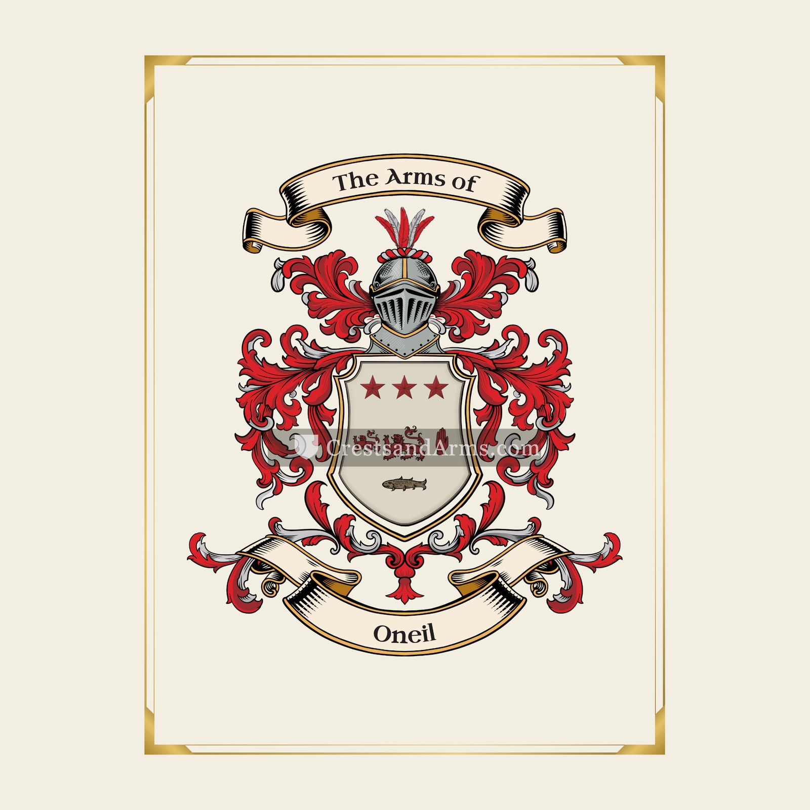 With gold border