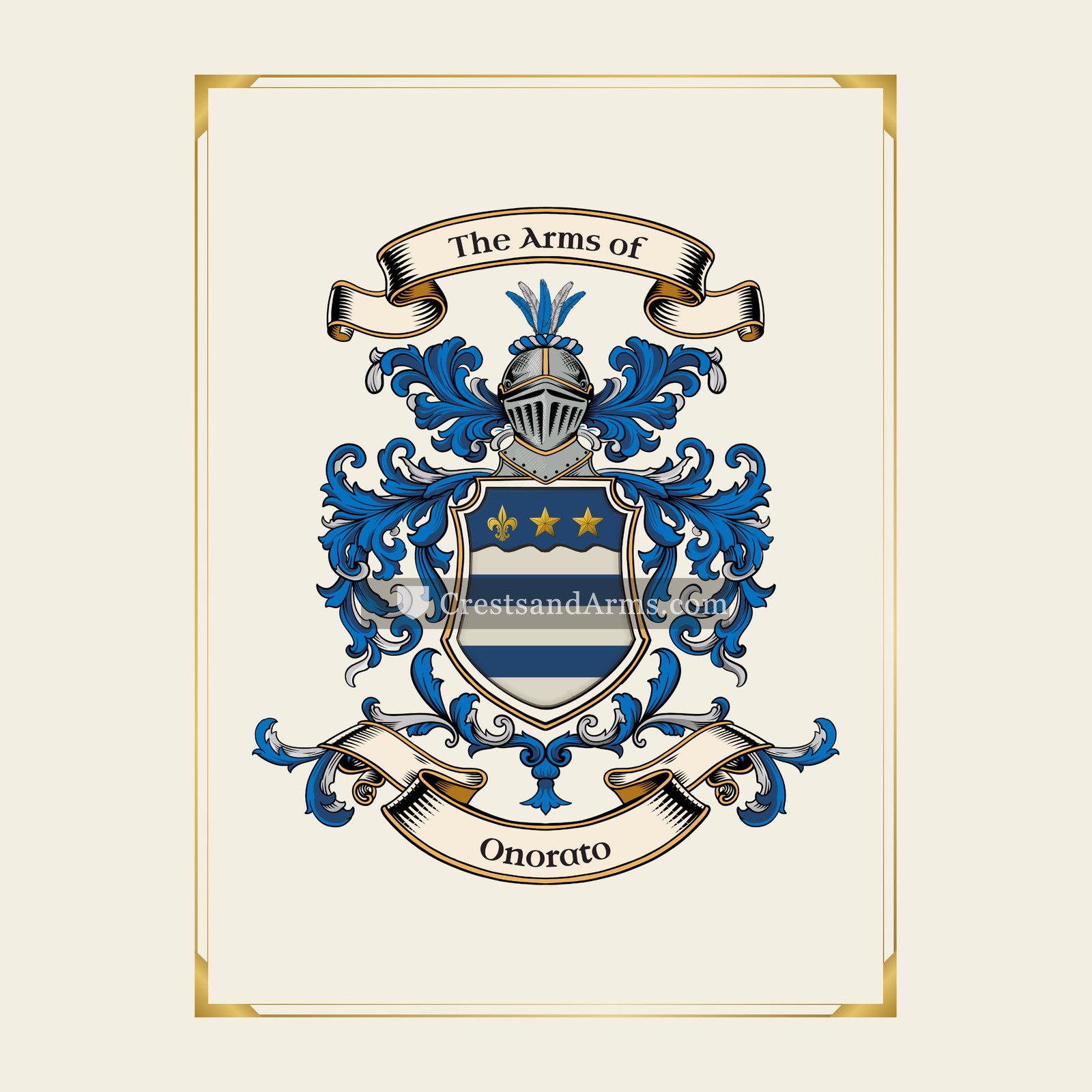 With gold border