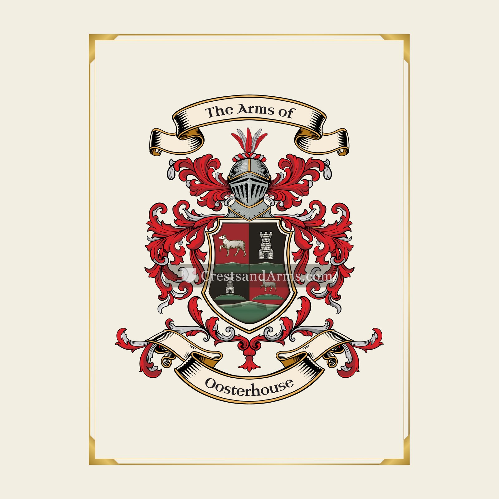 With gold border