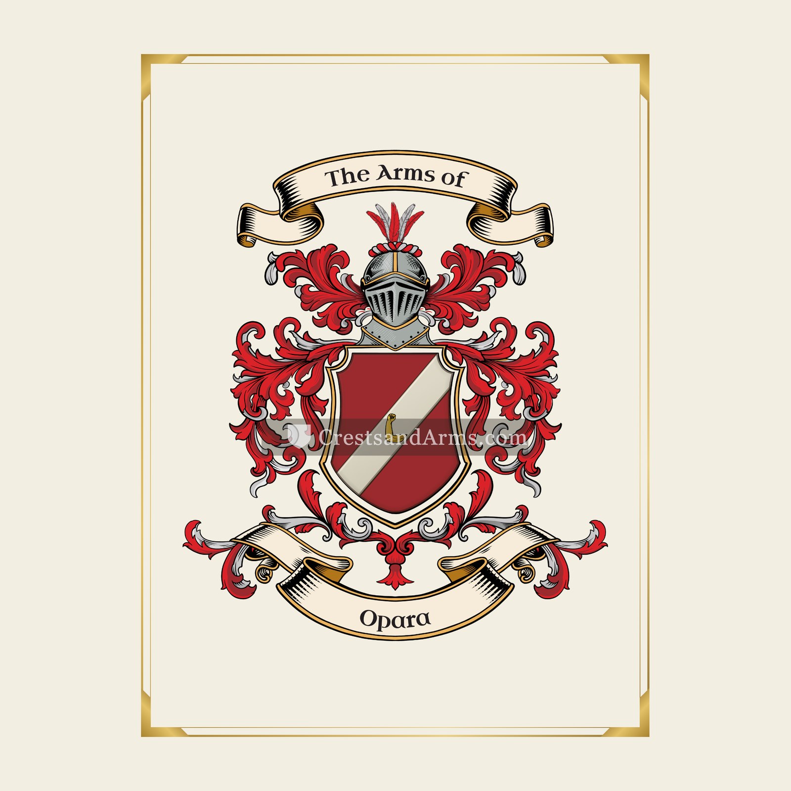 With gold border