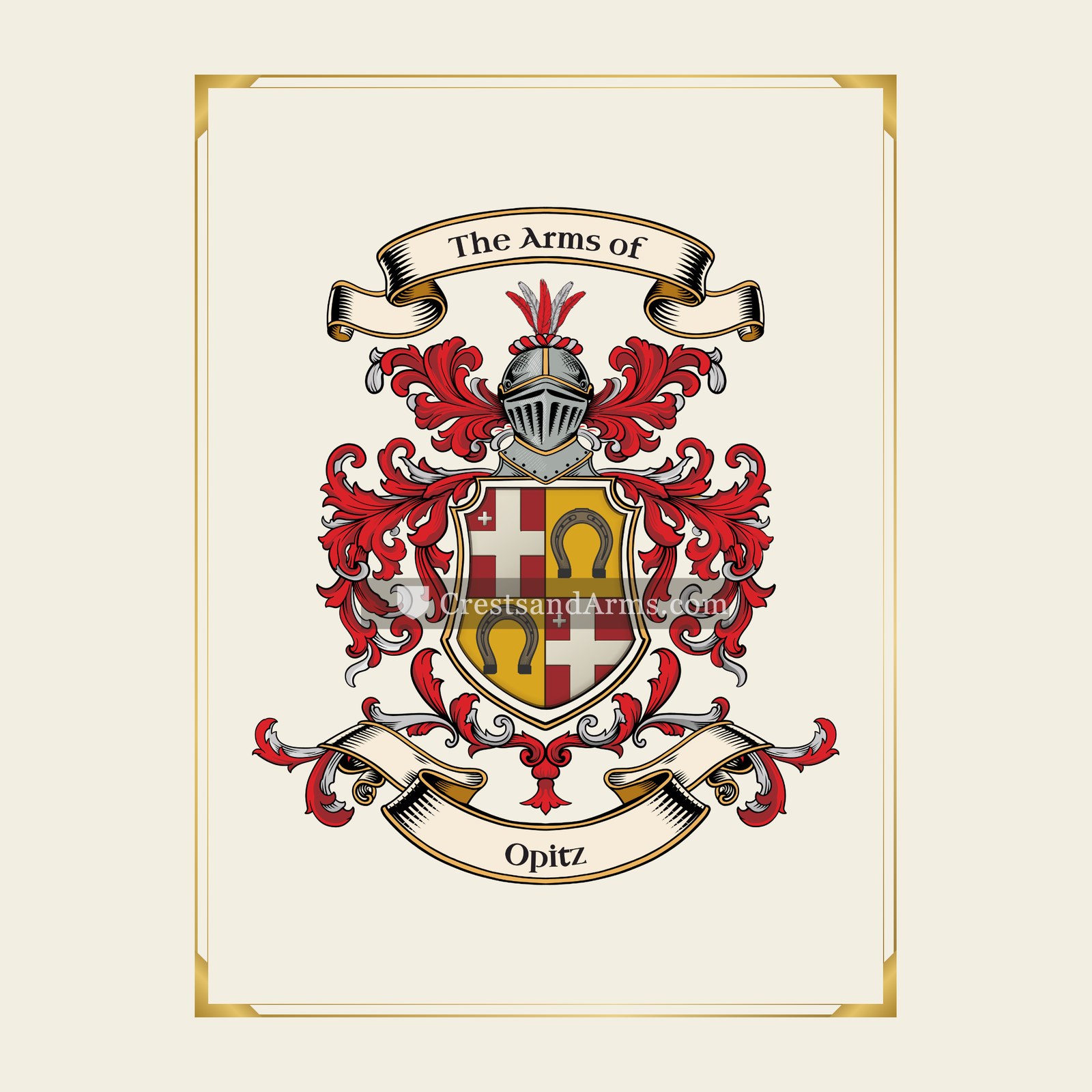With gold border