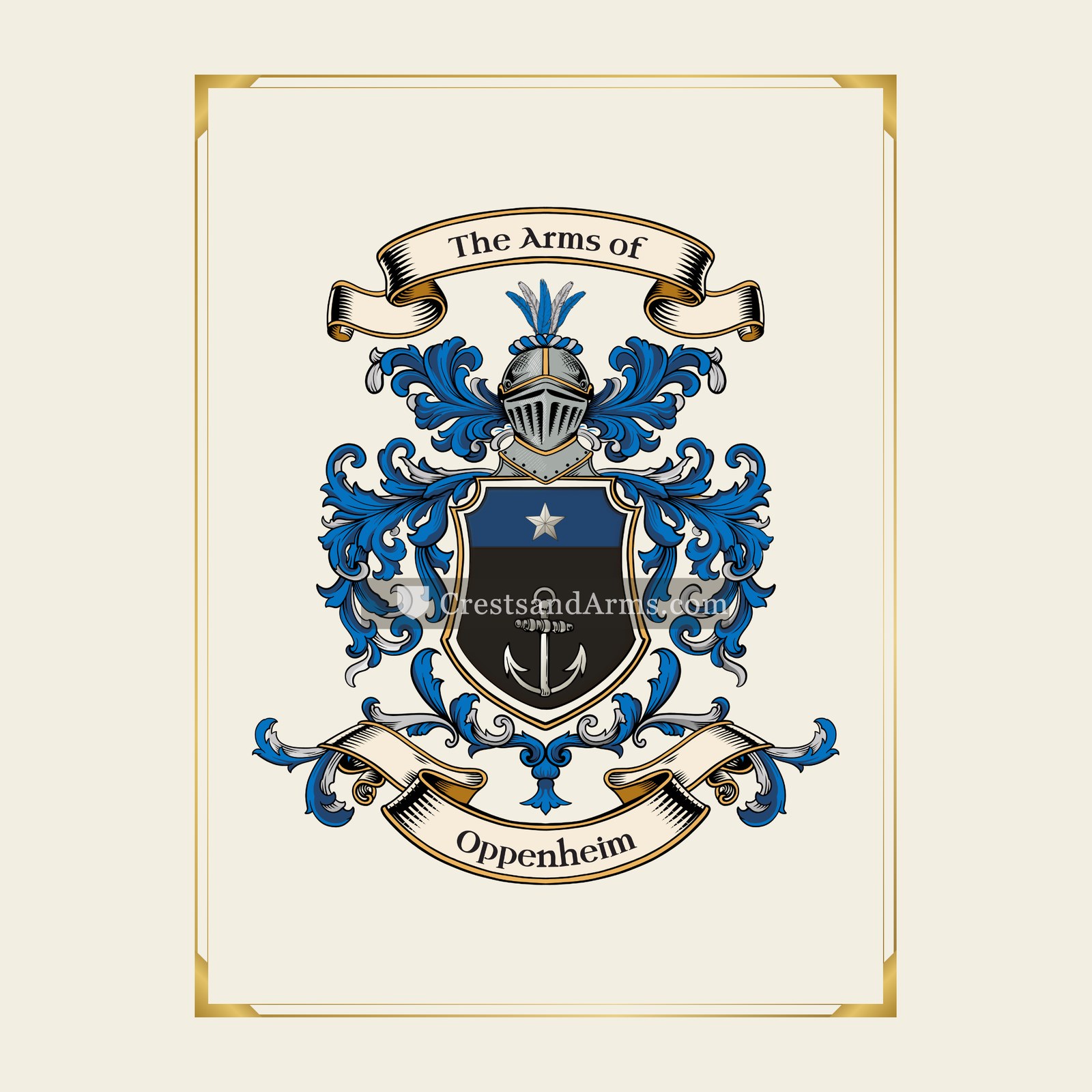With gold border