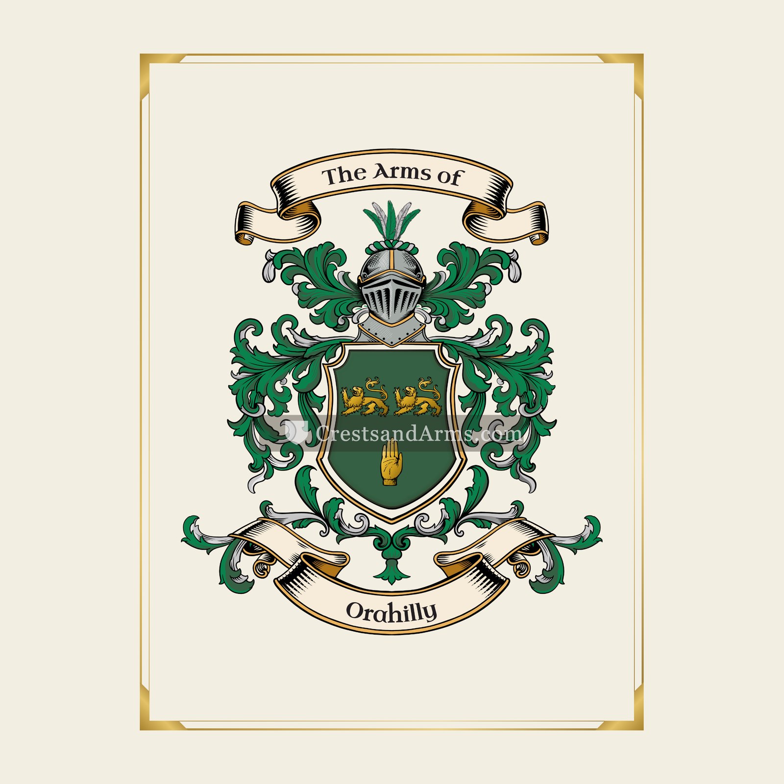 With gold border