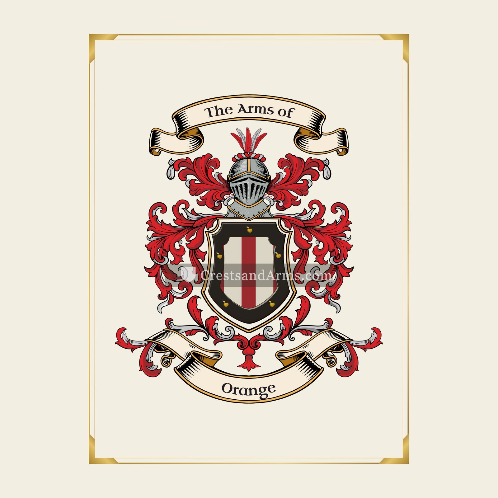 With gold border