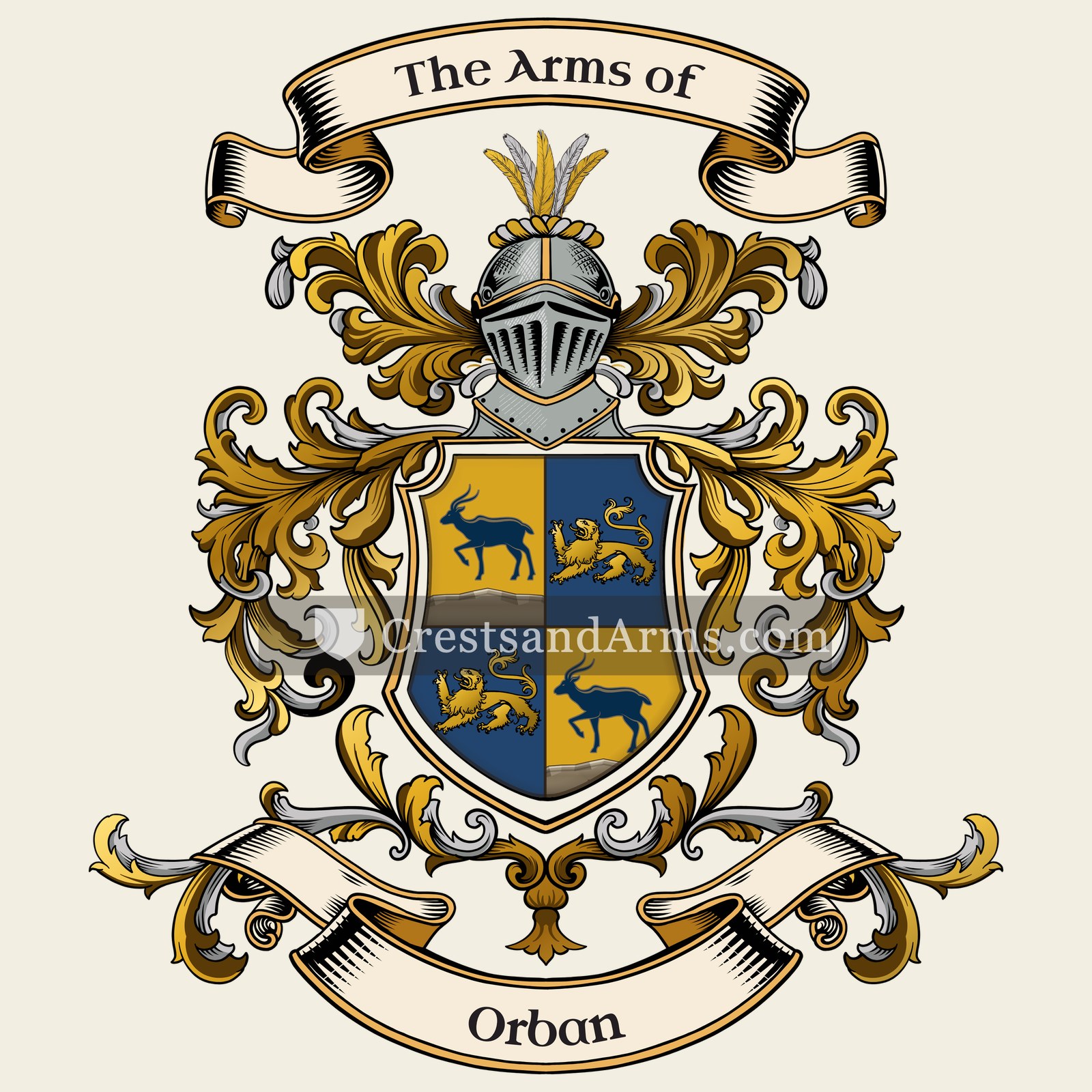 The Orban coat of arms, drawn from the recorded blazon
