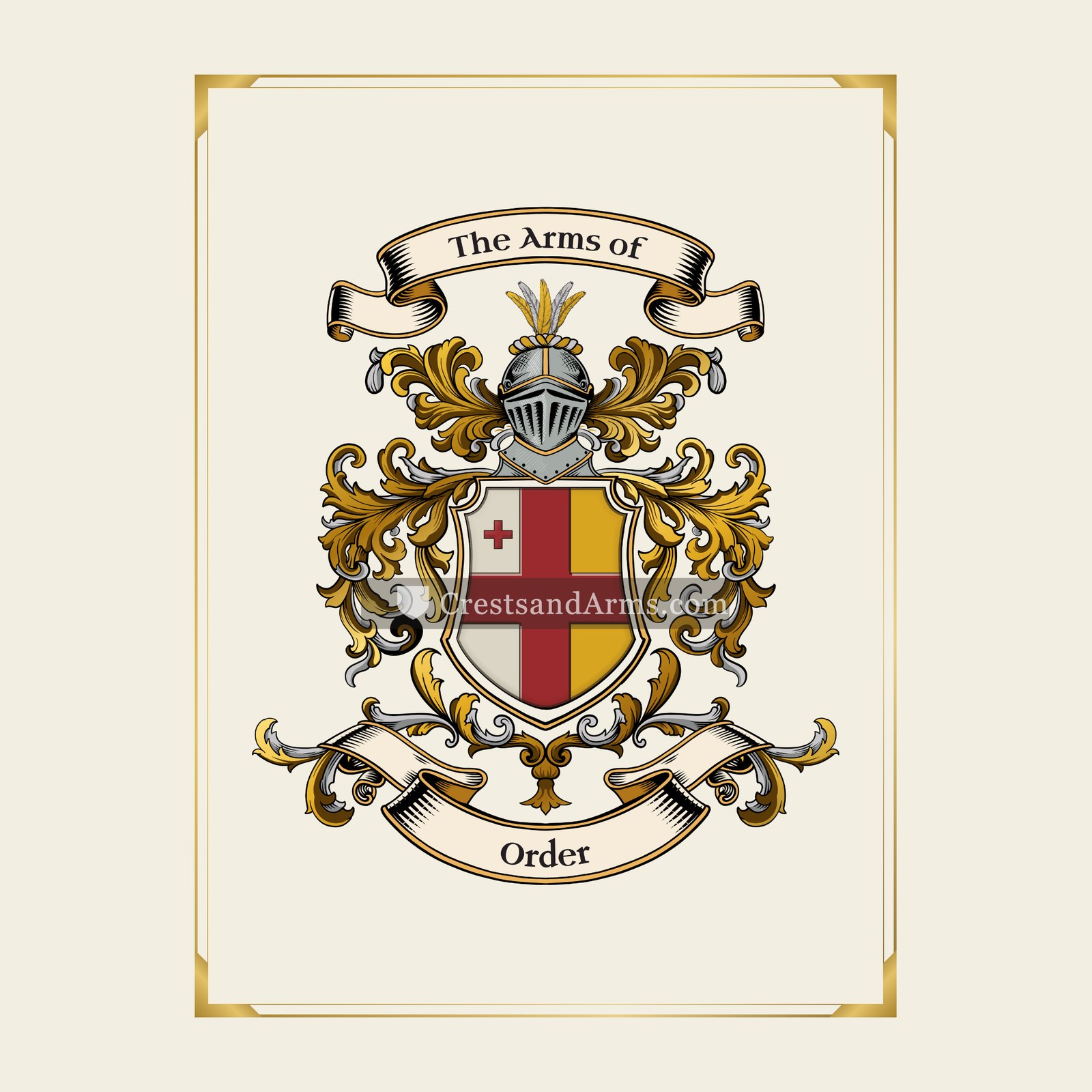 With gold border