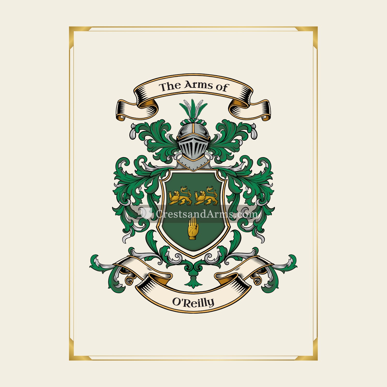 With gold border