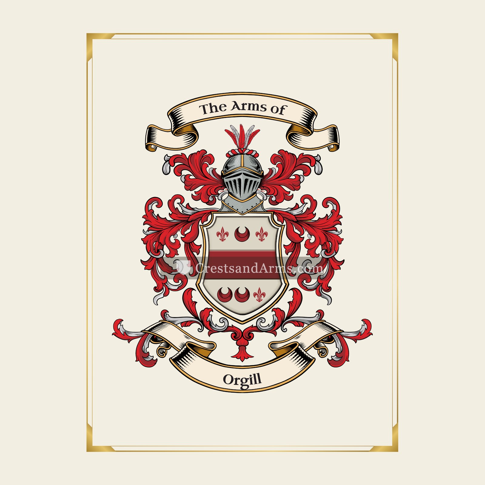 With gold border