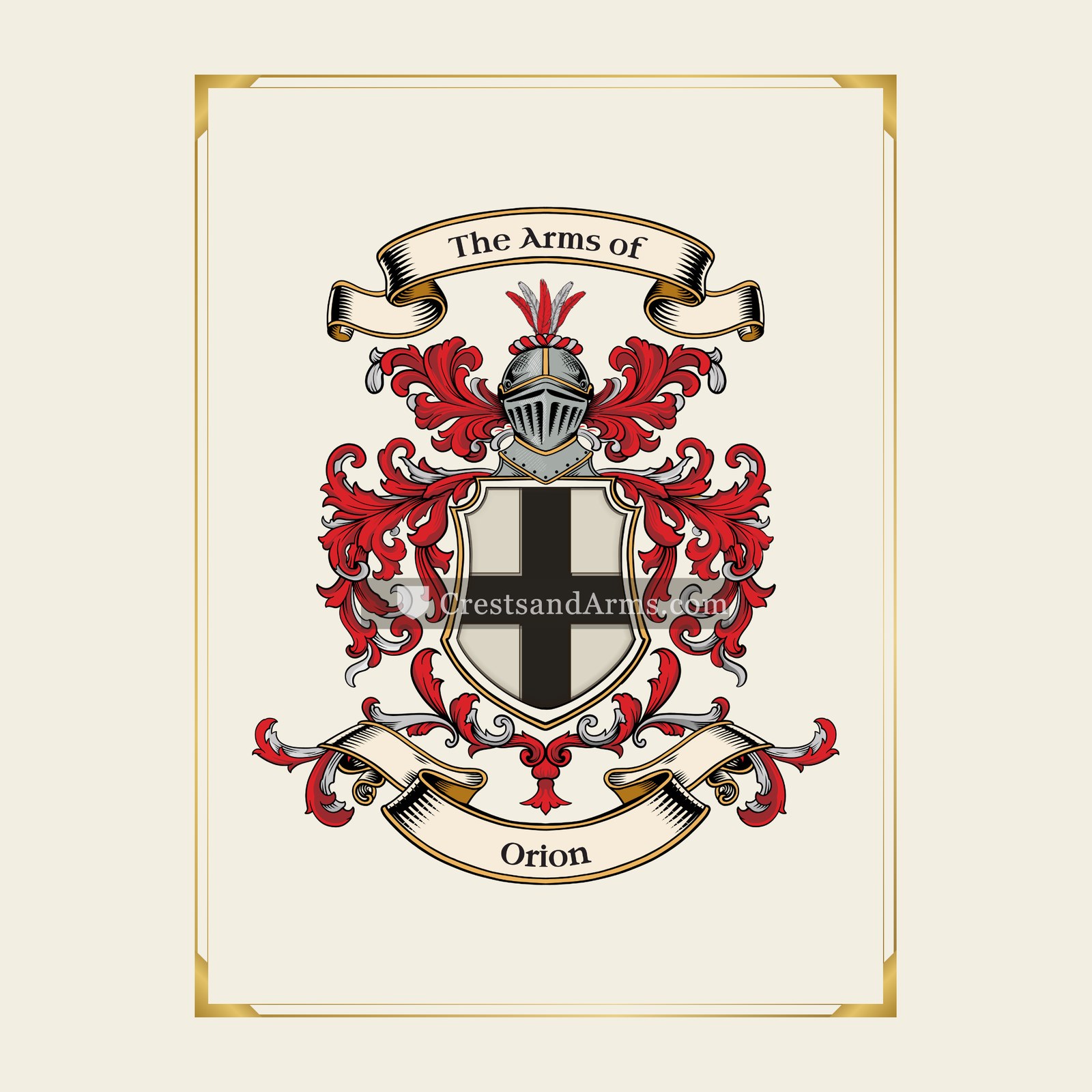 With gold border