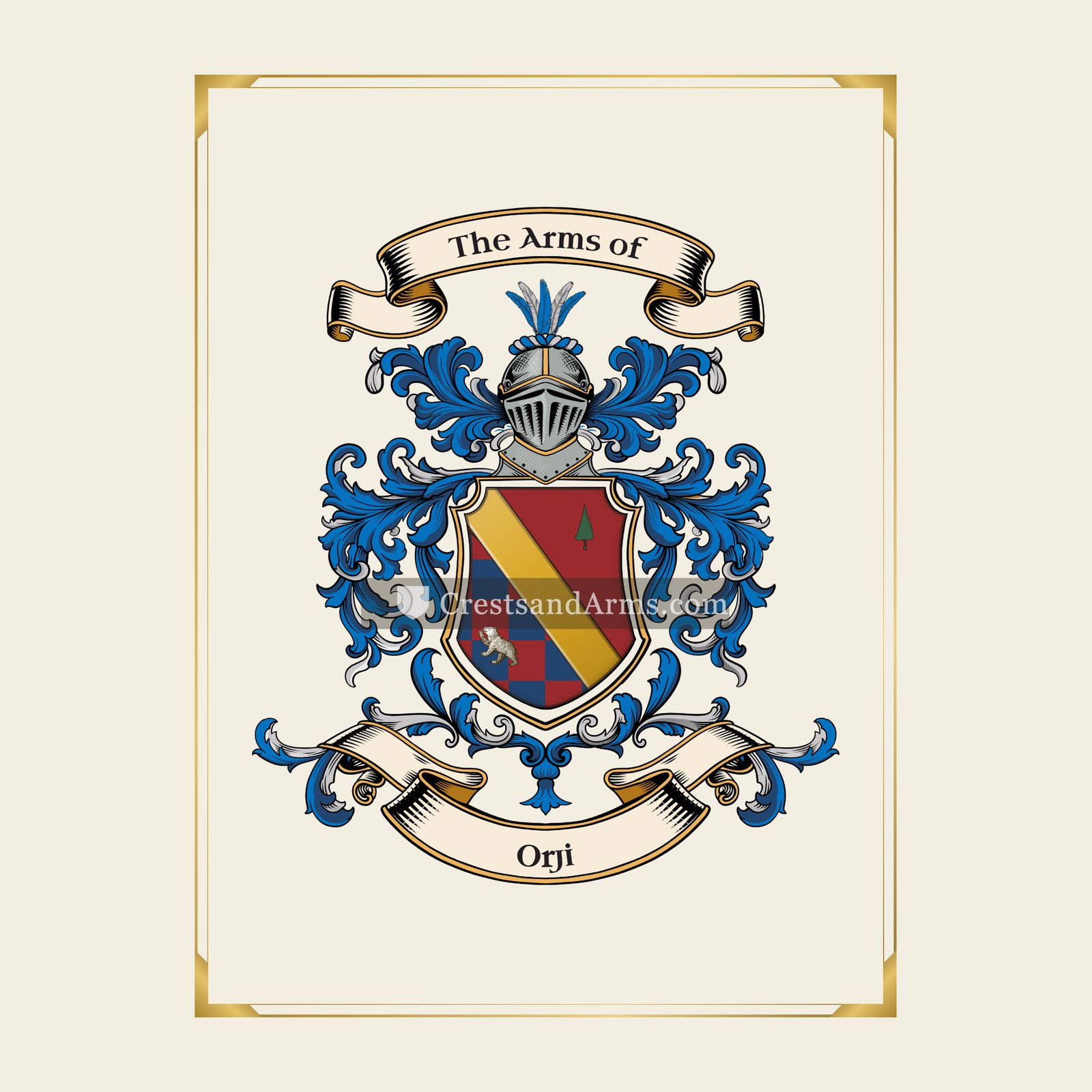 With gold border