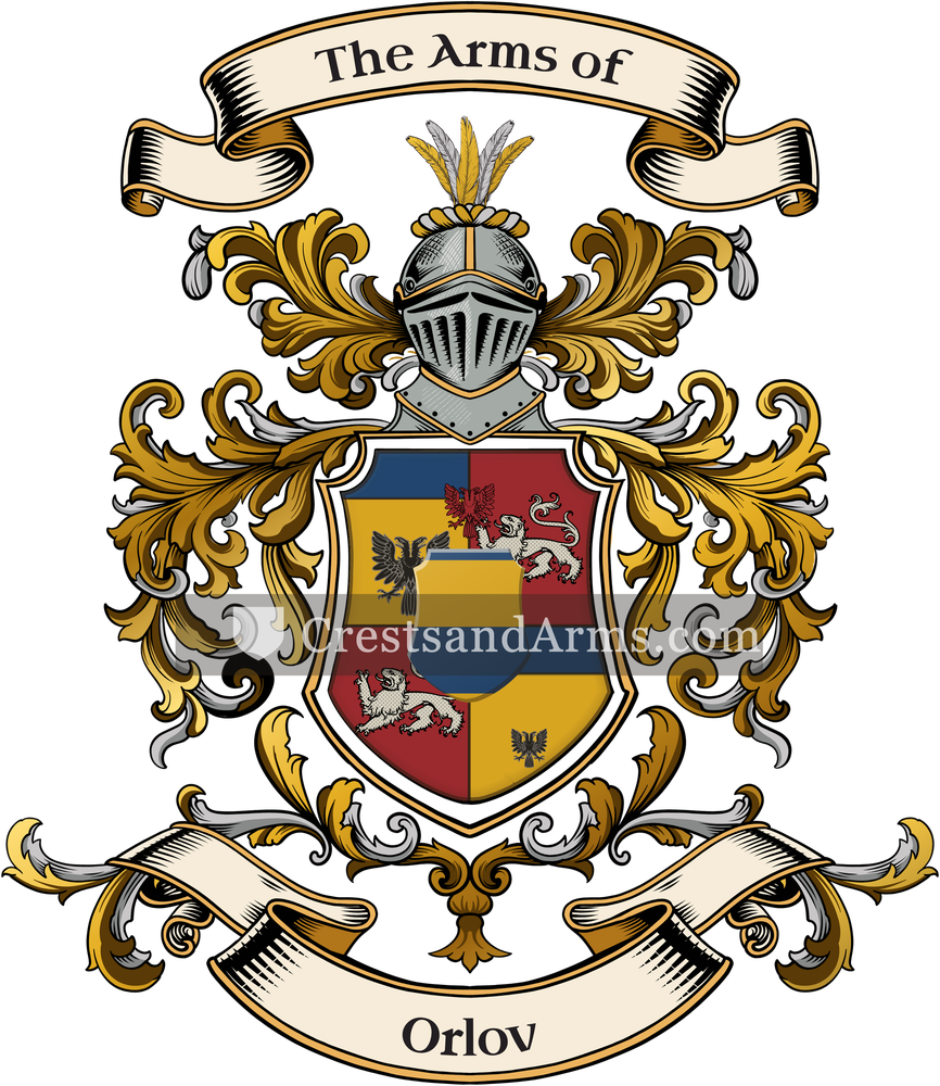 The Orlov coat of arms, drawn from the recorded blazon