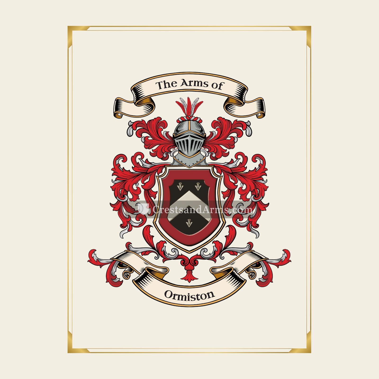 With gold border