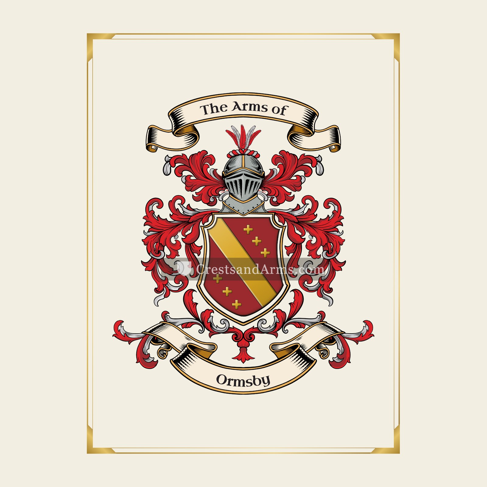 With gold border
