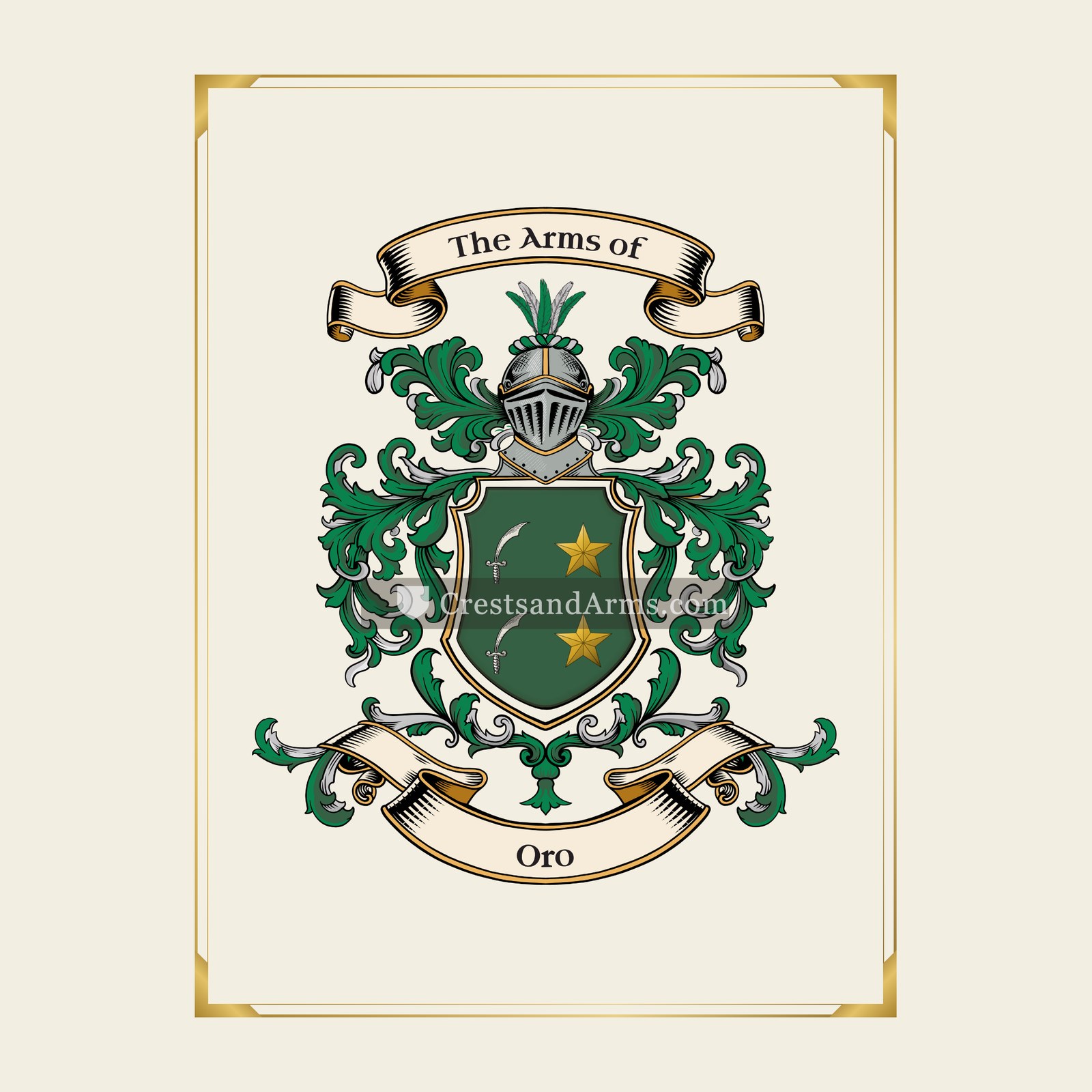 With gold border