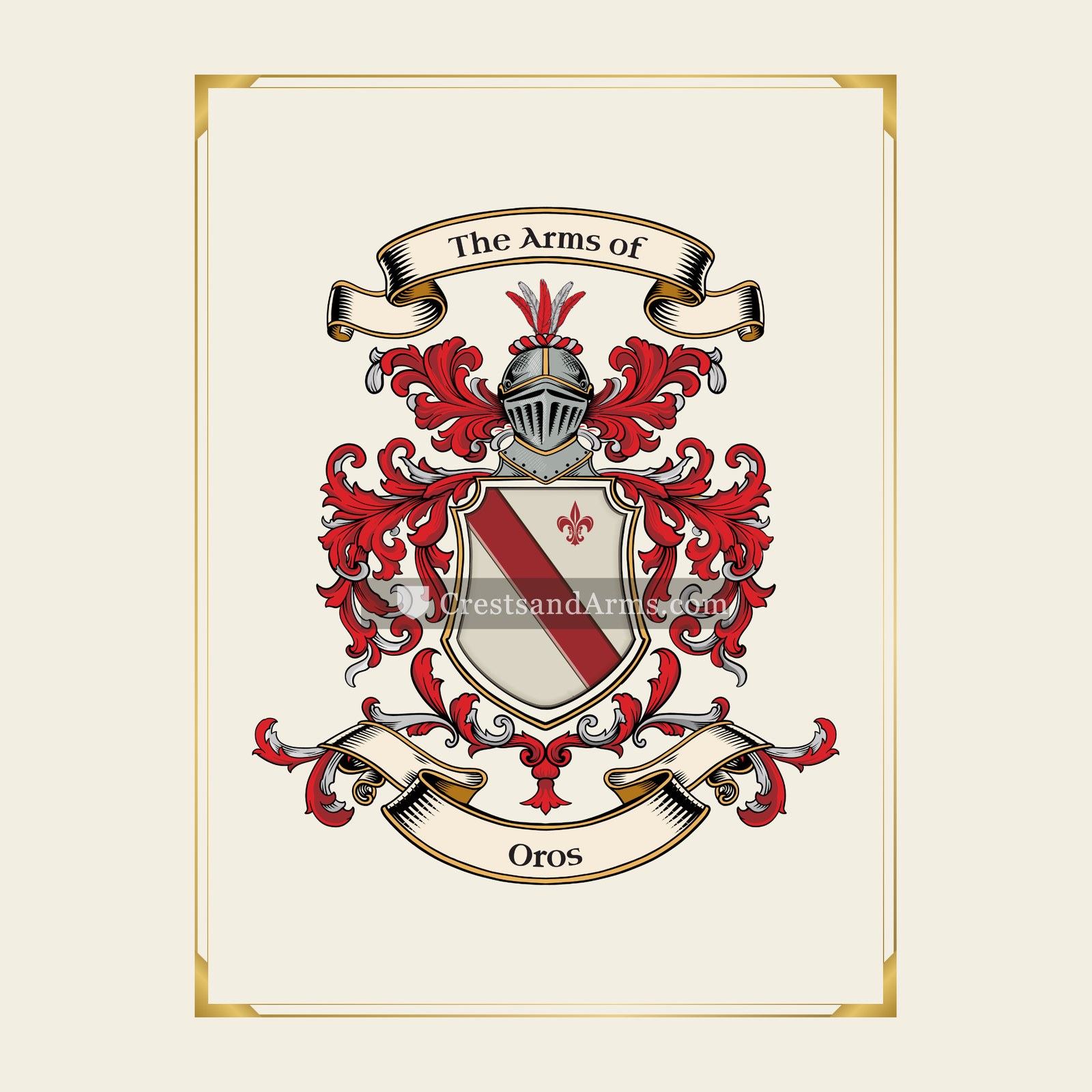 With gold border