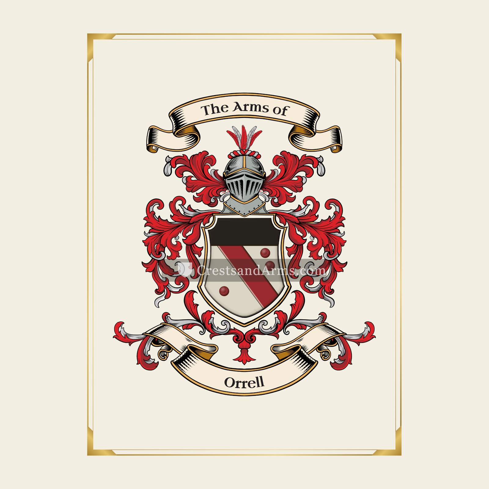 With gold border