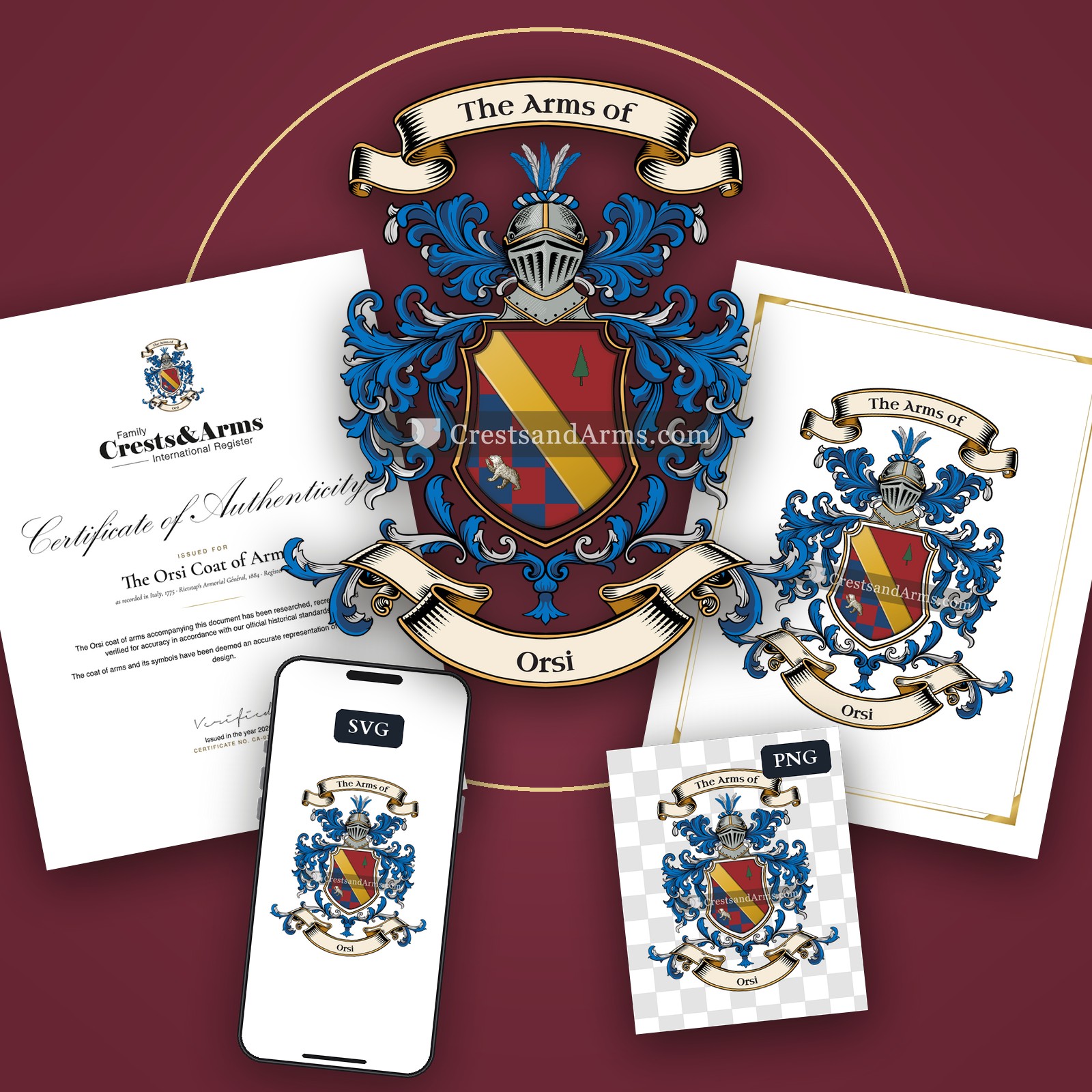 The Orsi arms on the coat of arms — digital pack