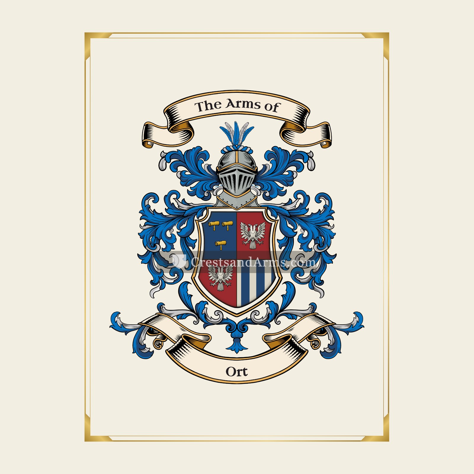 With gold border