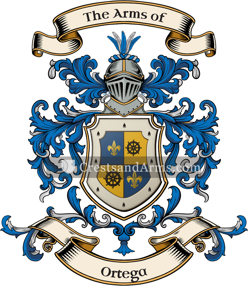 The Ortega coat of arms, drawn from the recorded blazon