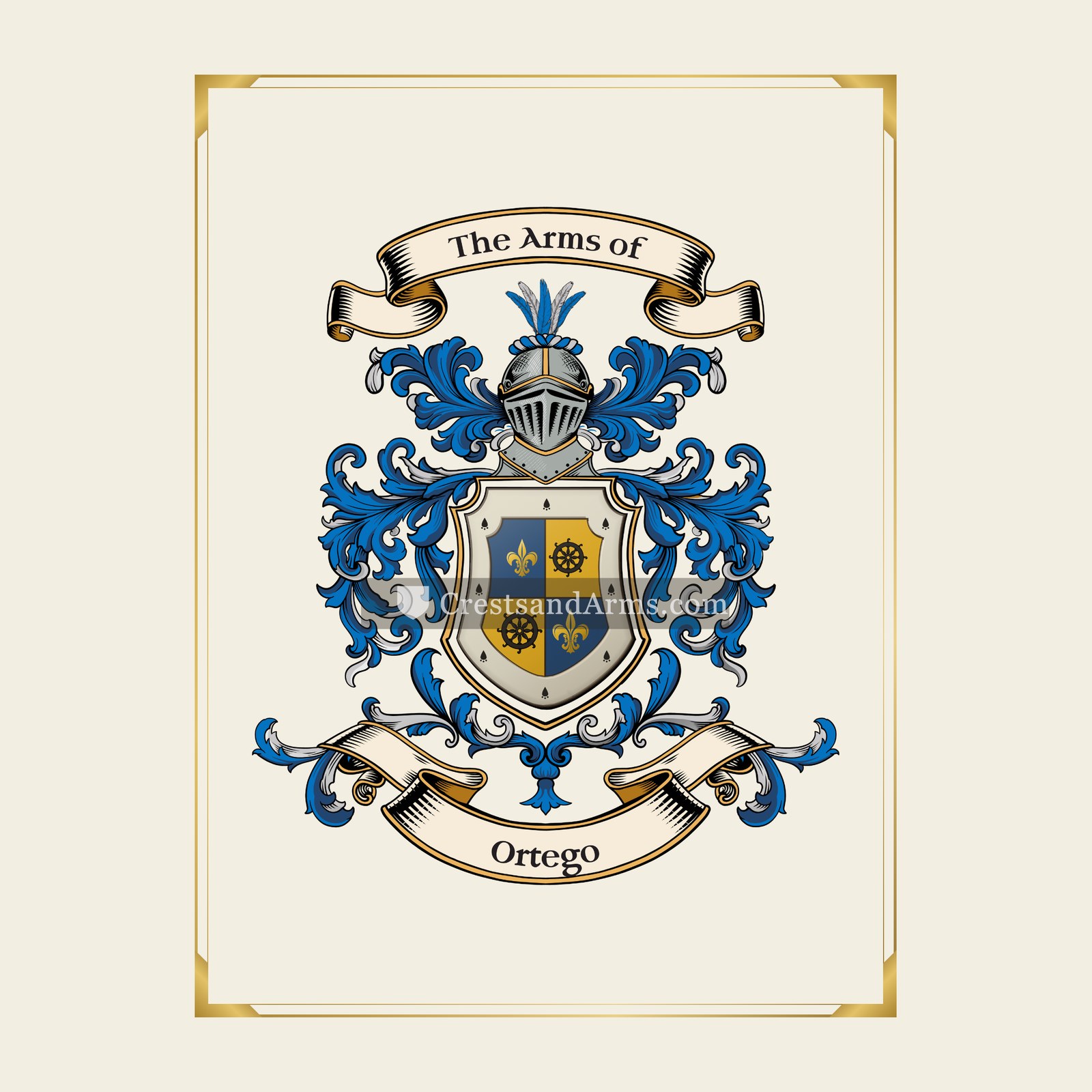 With gold border