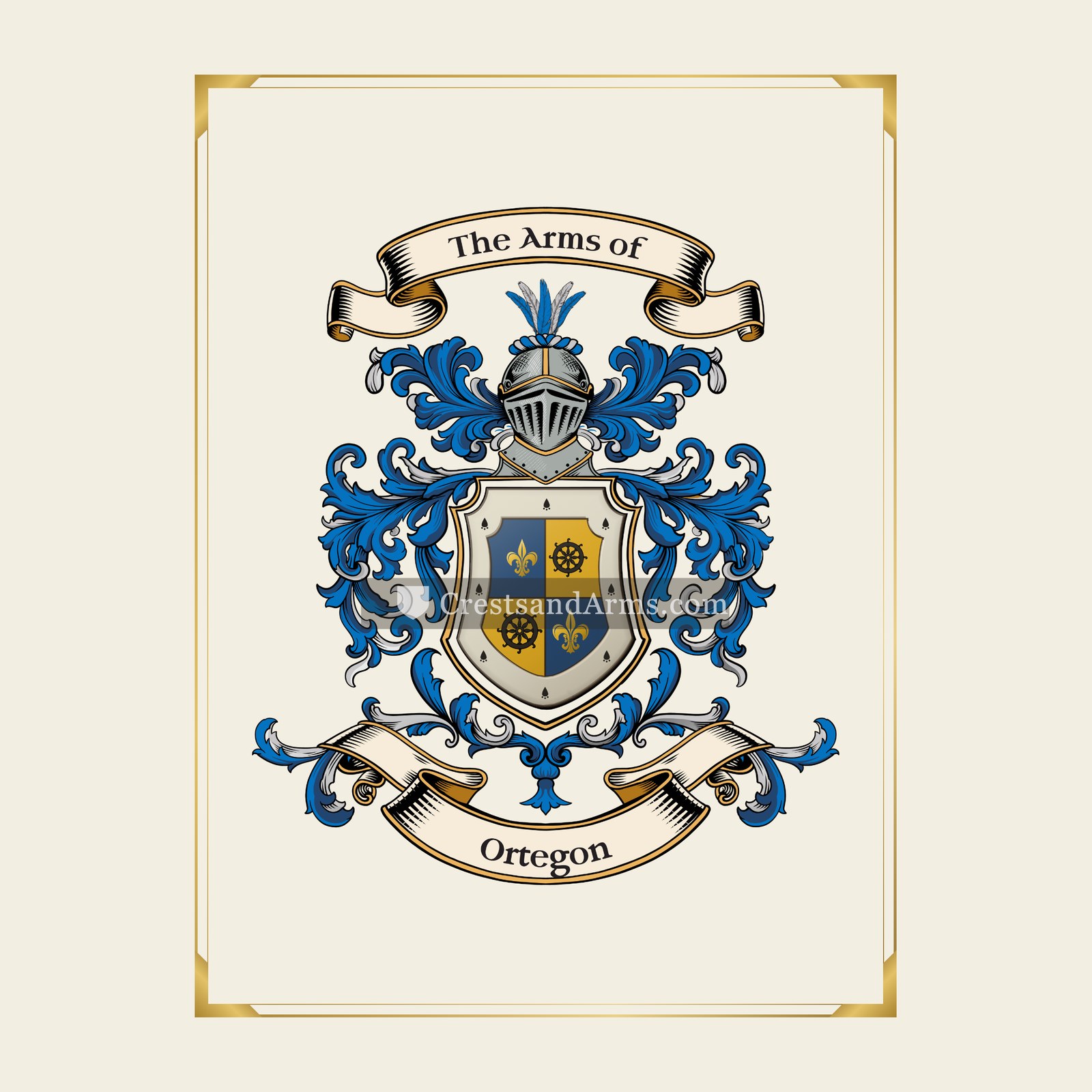 With gold border