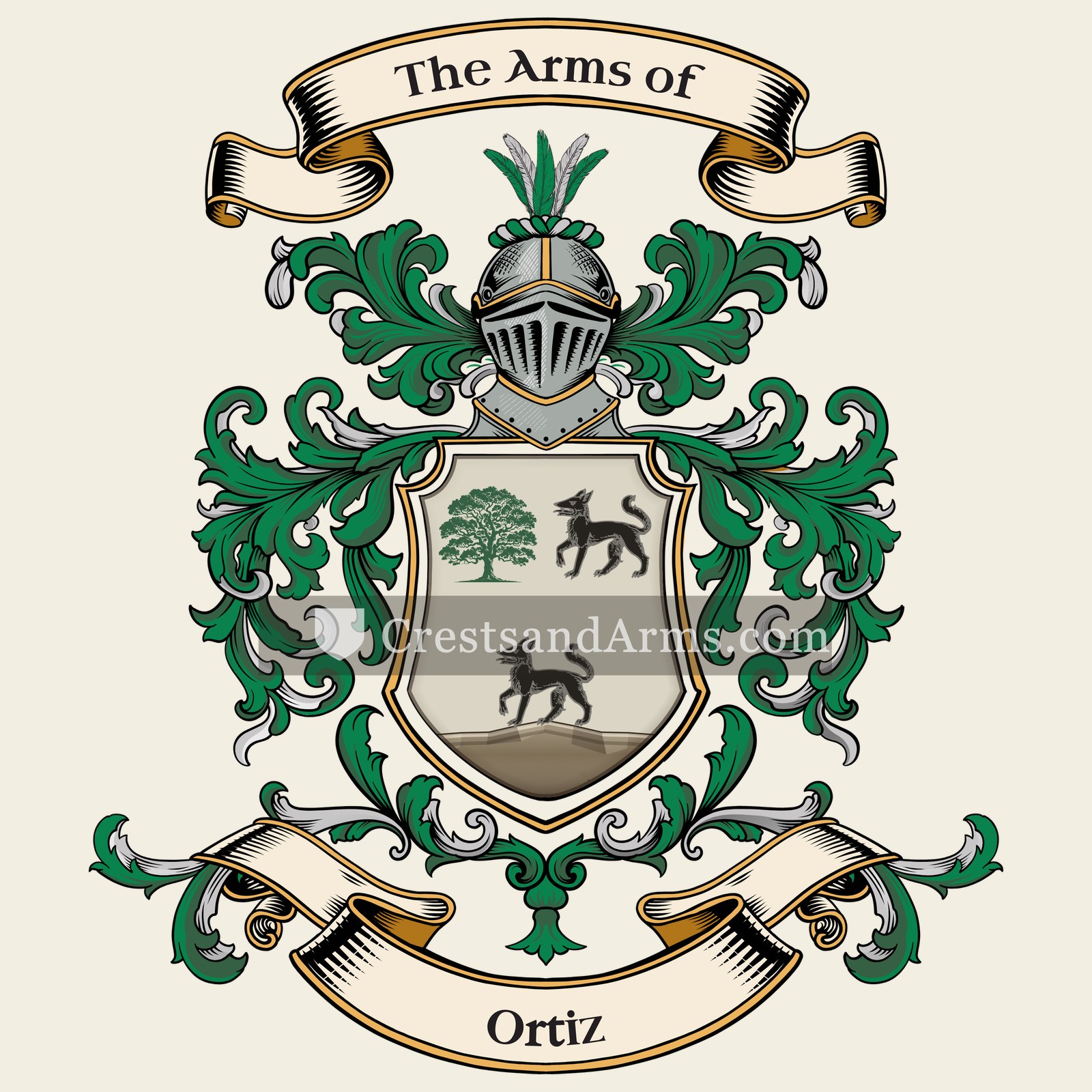 The Ortiz coat of arms, drawn from the recorded blazon