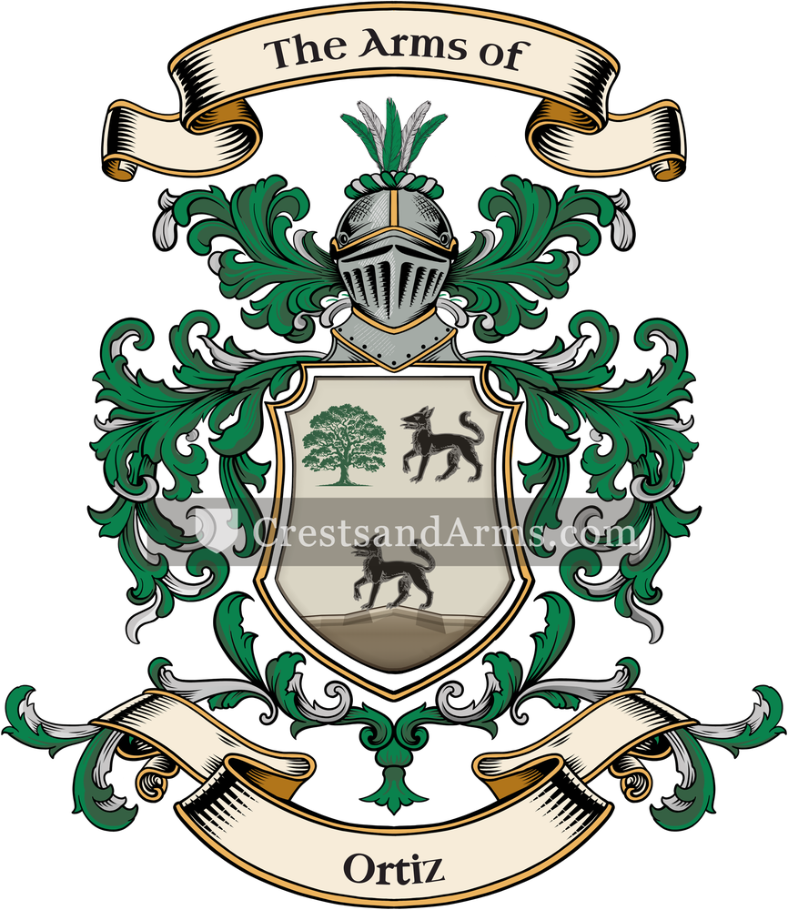 The Ortiz coat of arms, drawn from the recorded blazon