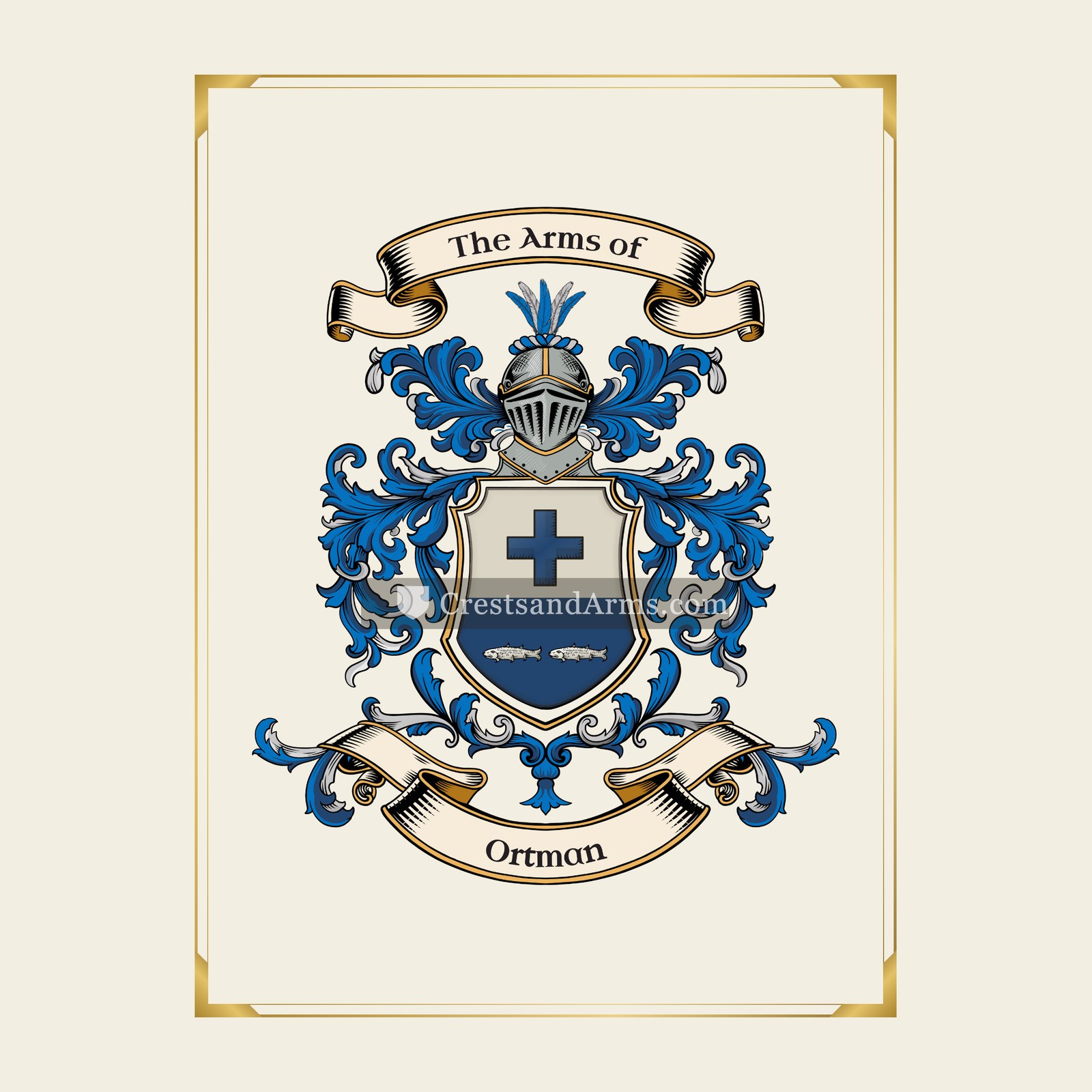 With gold border