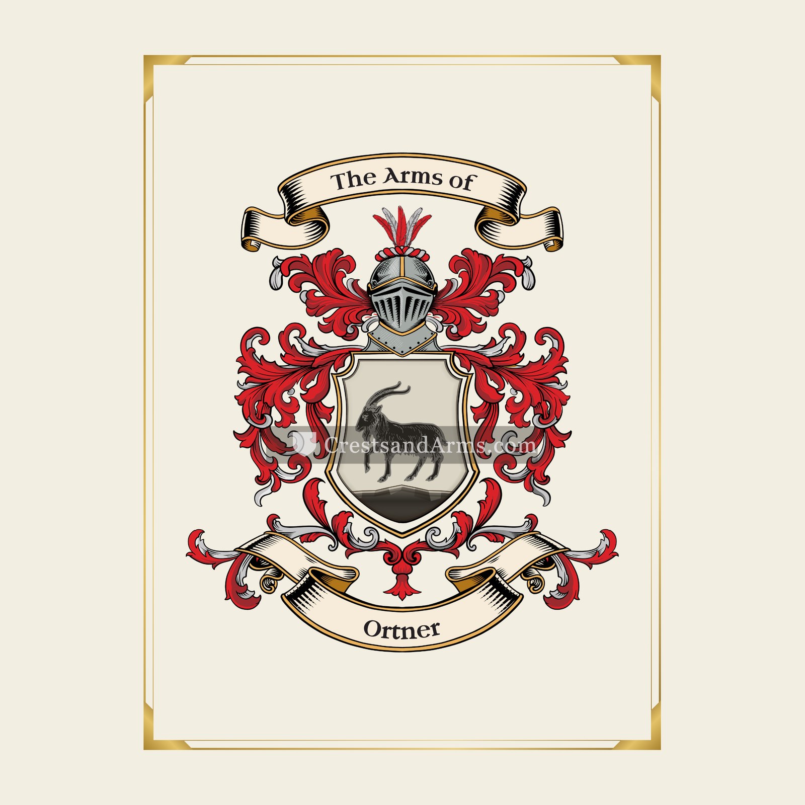 With gold border