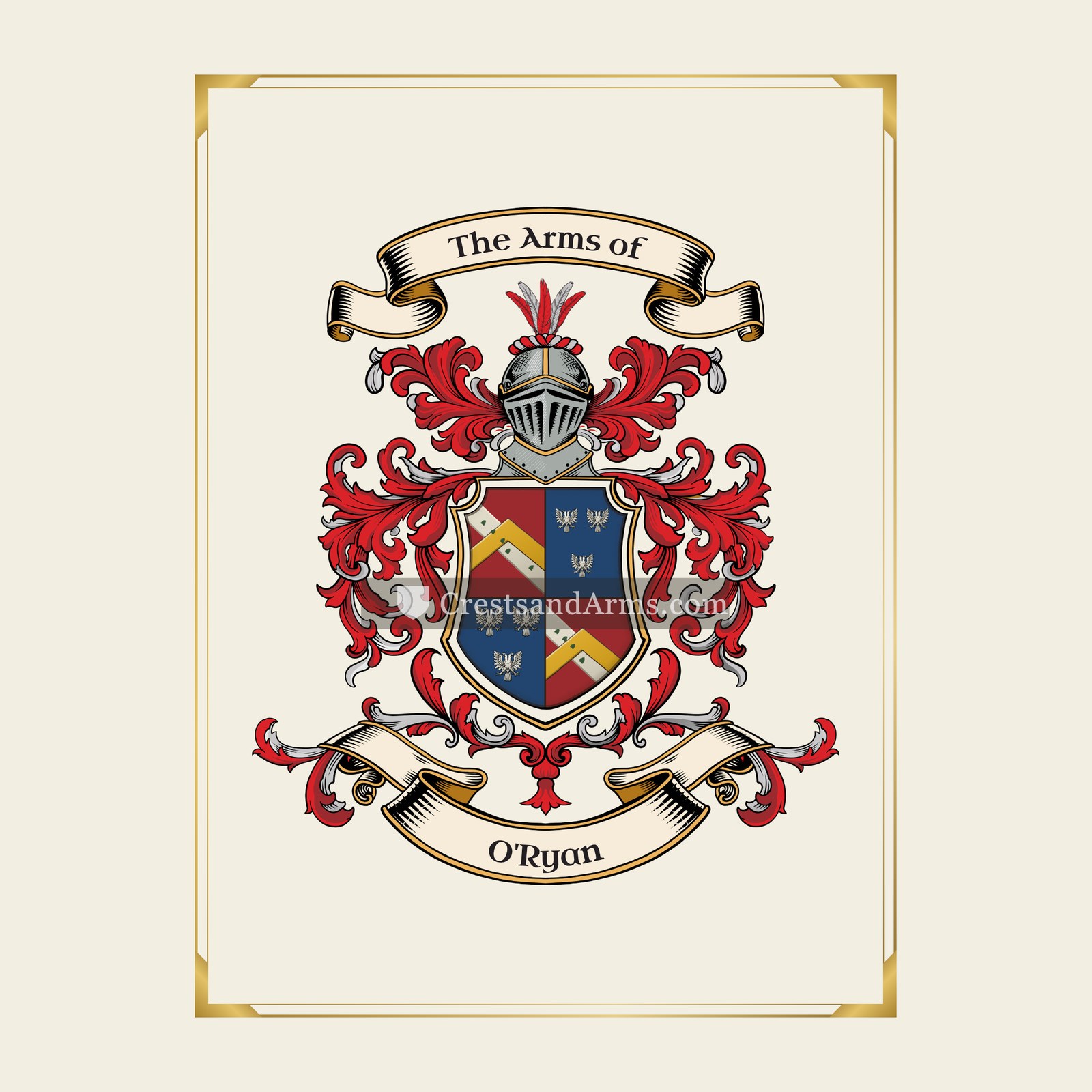 With gold border