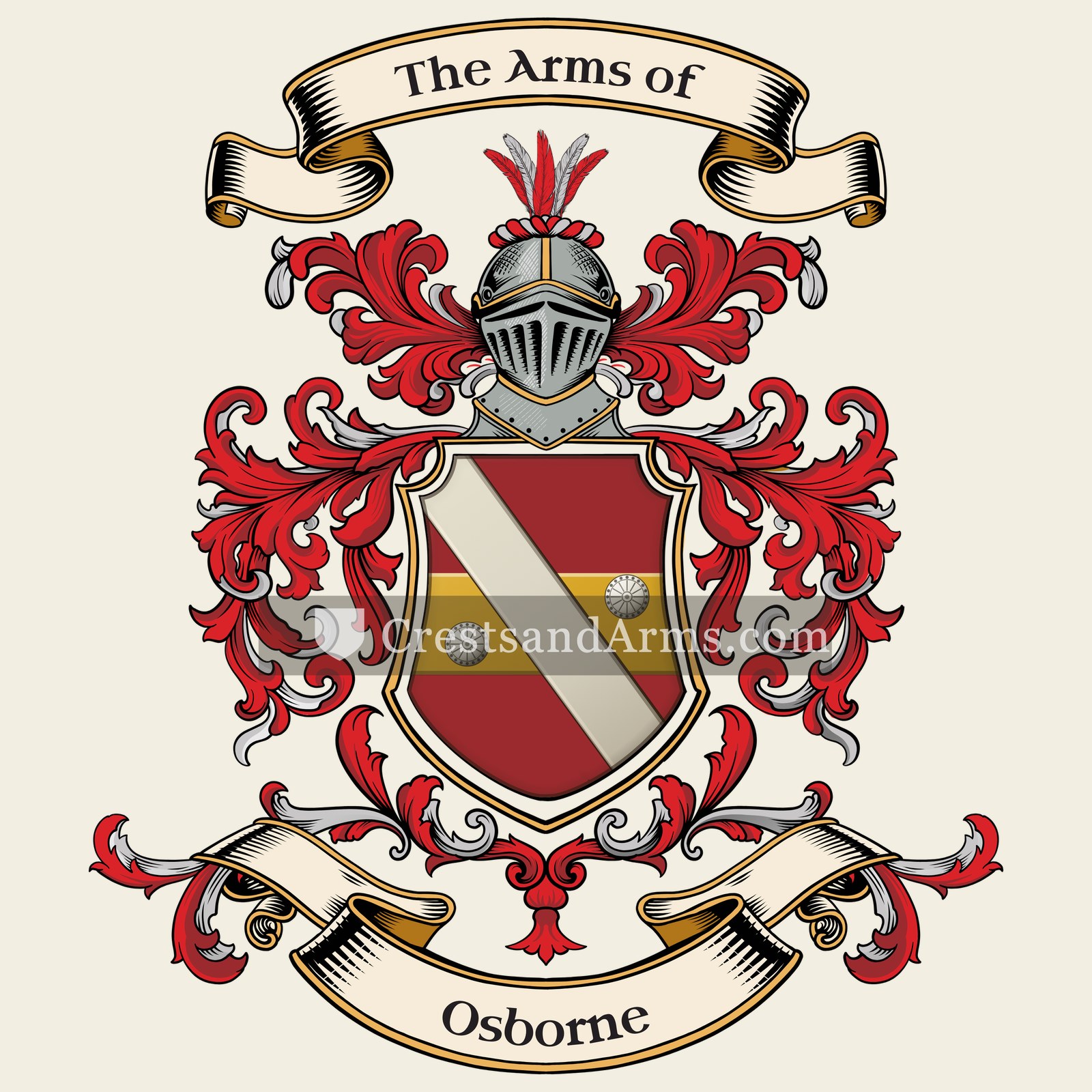 The Osborne coat of arms, drawn from the recorded blazon