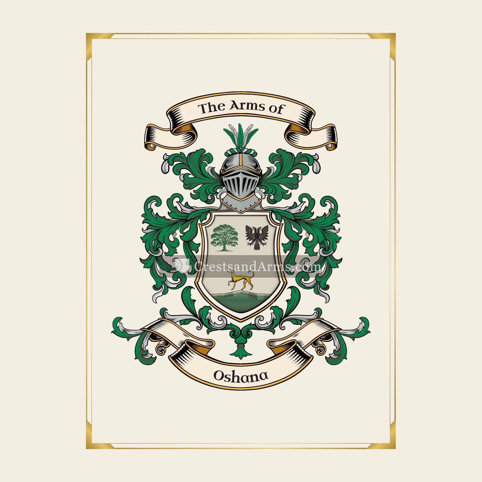With gold border