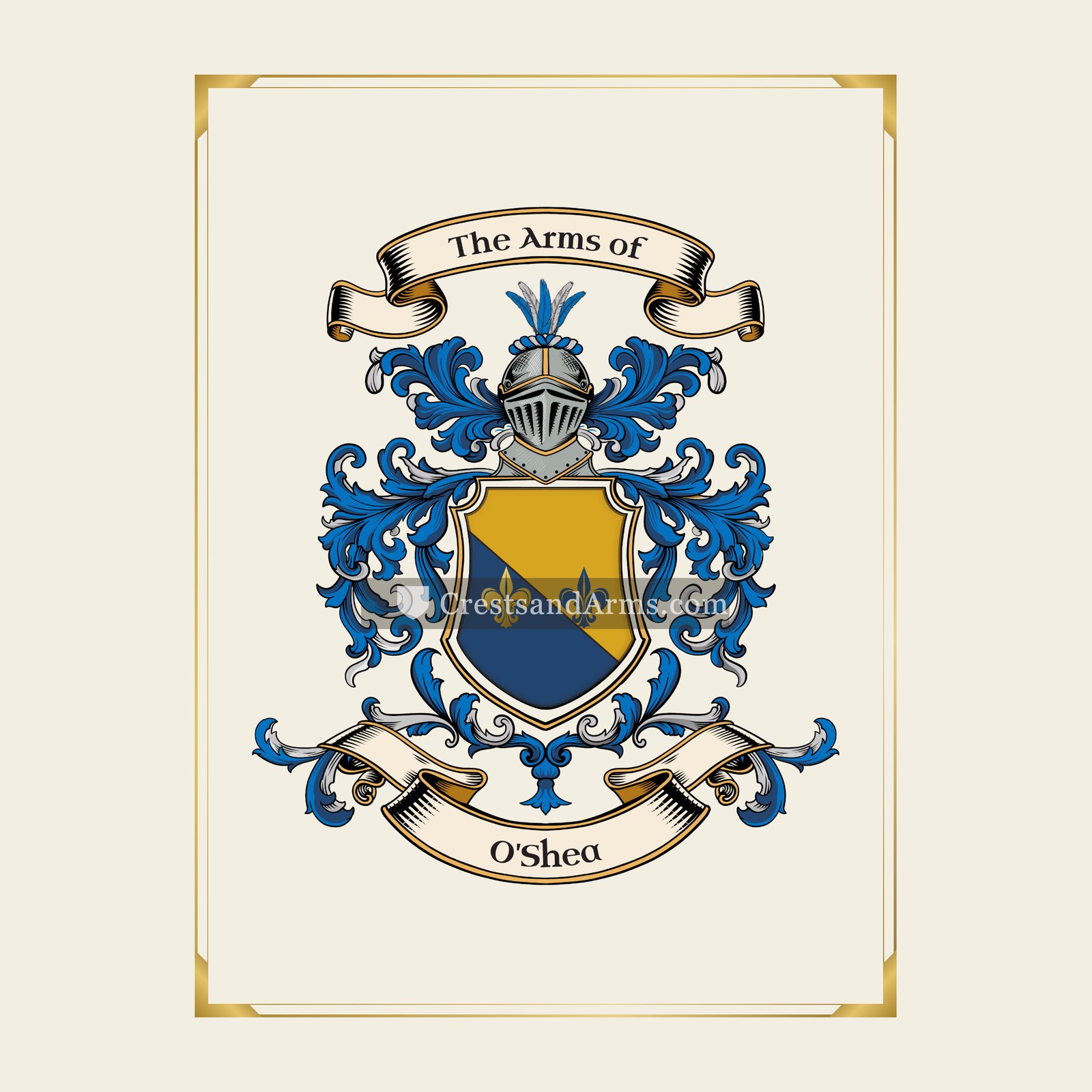 With gold border