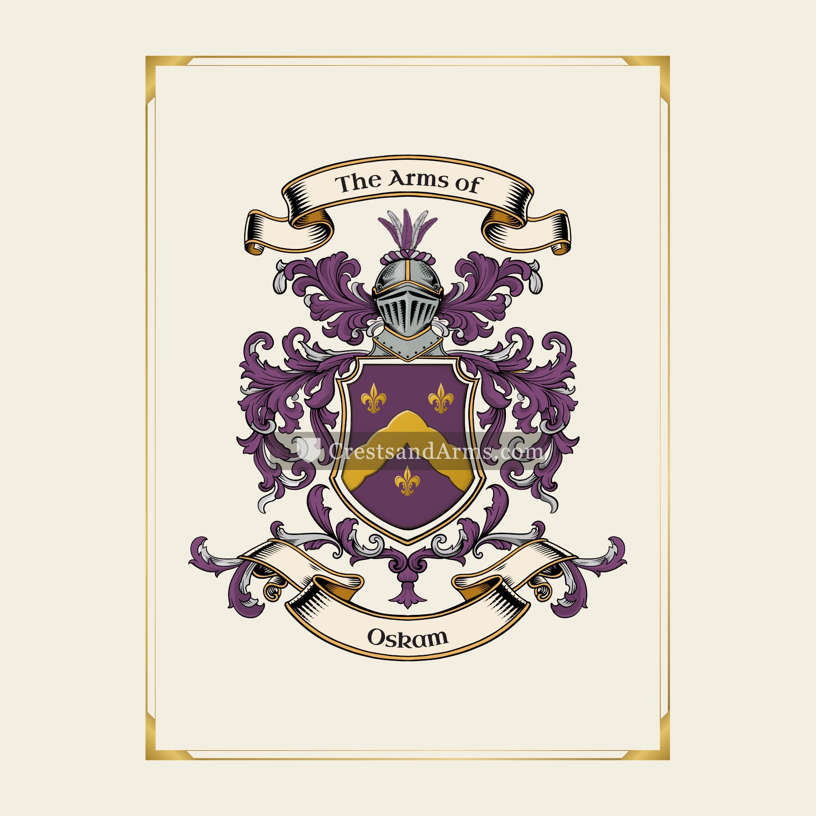 With gold border