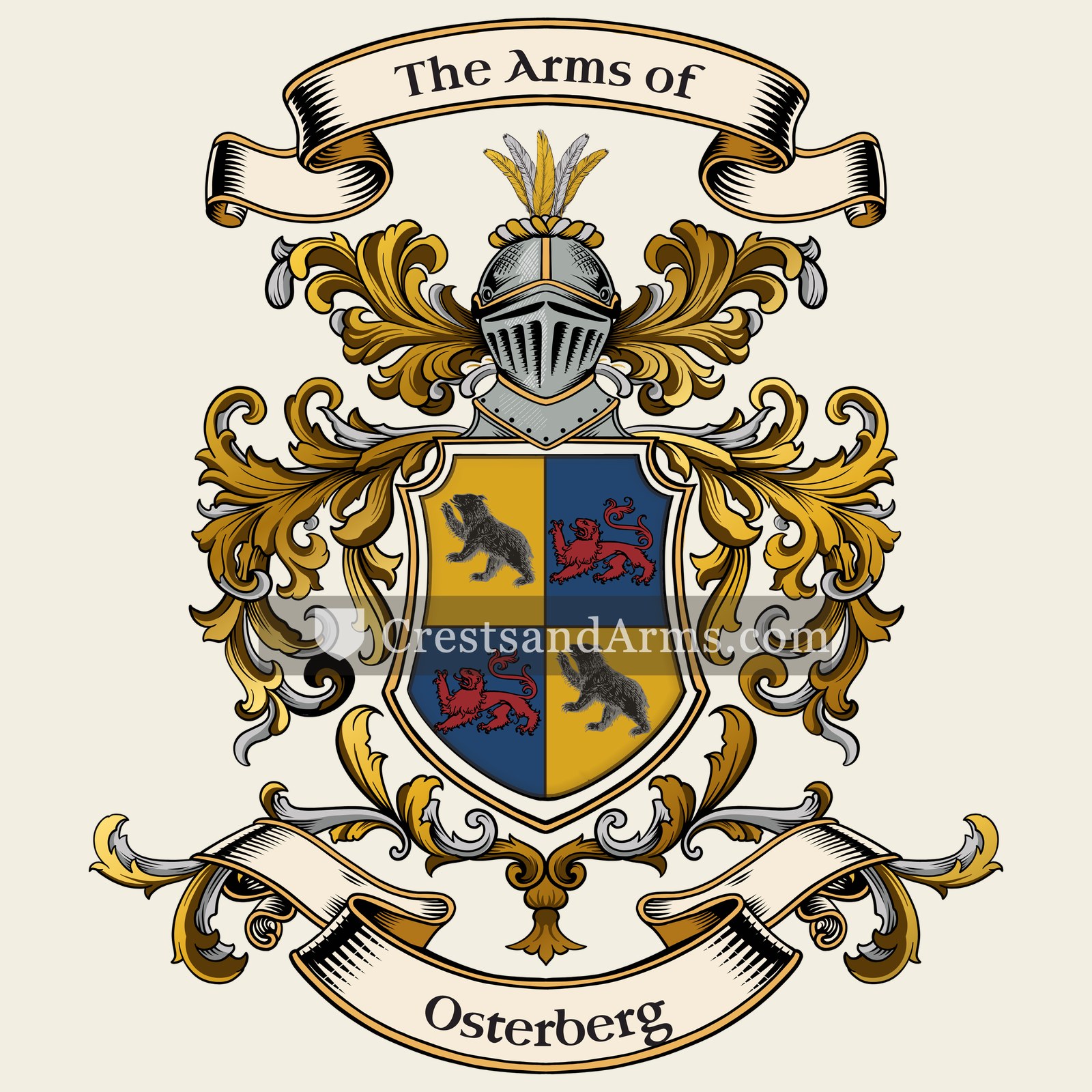 The Osterberg coat of arms, drawn from the recorded blazon