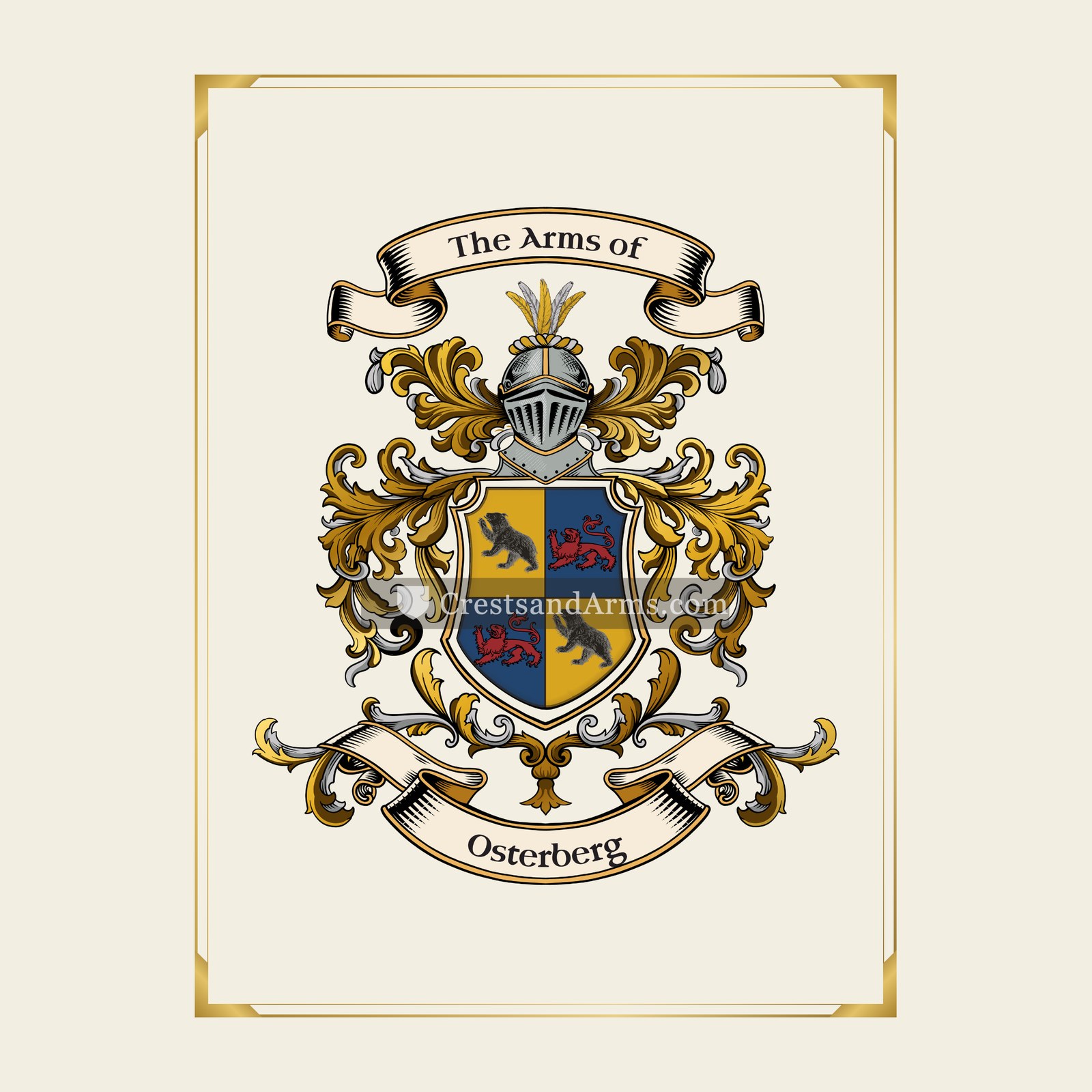 With gold border