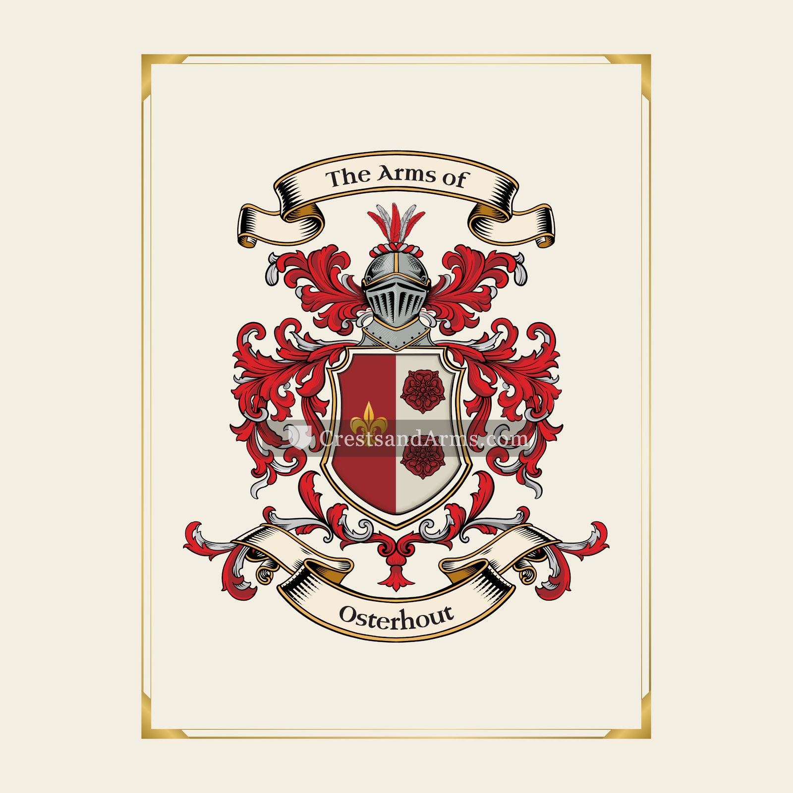 With gold border