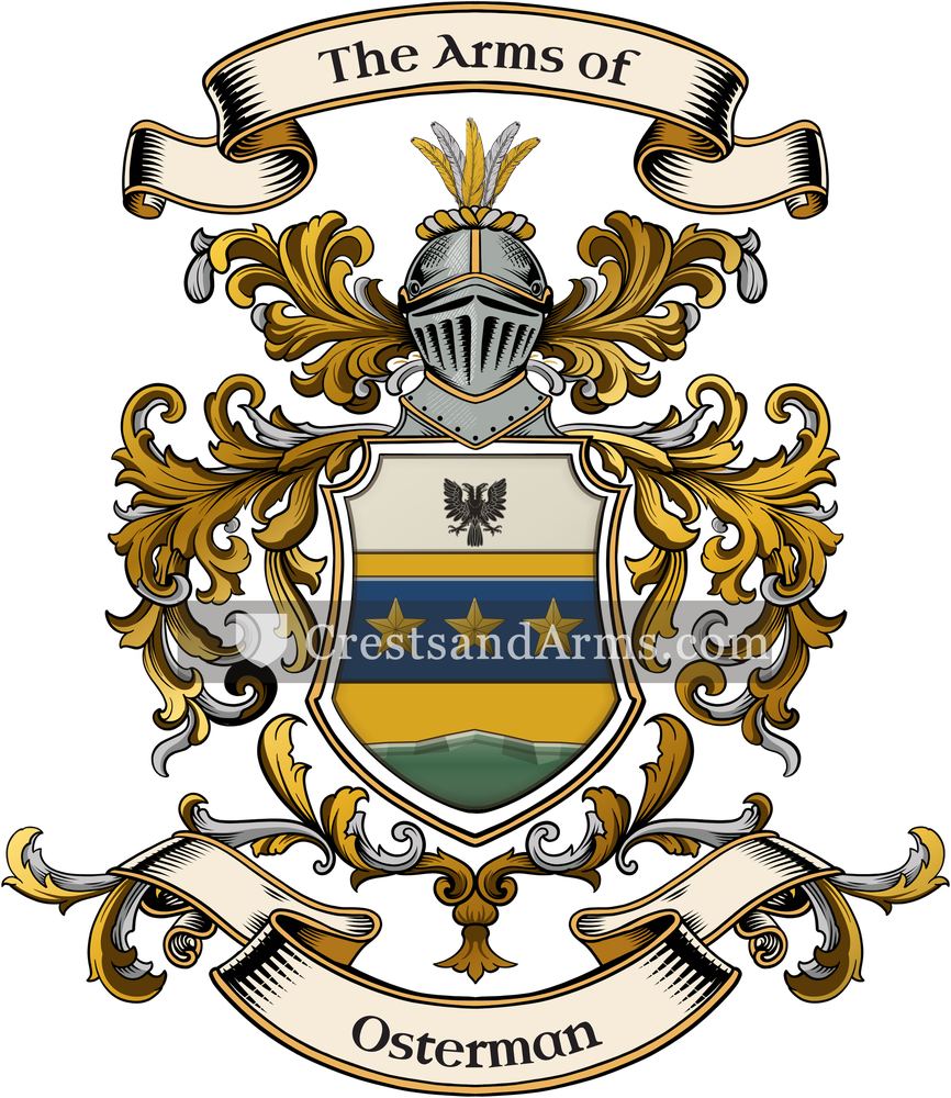 The Osterman coat of arms, drawn from the recorded blazon