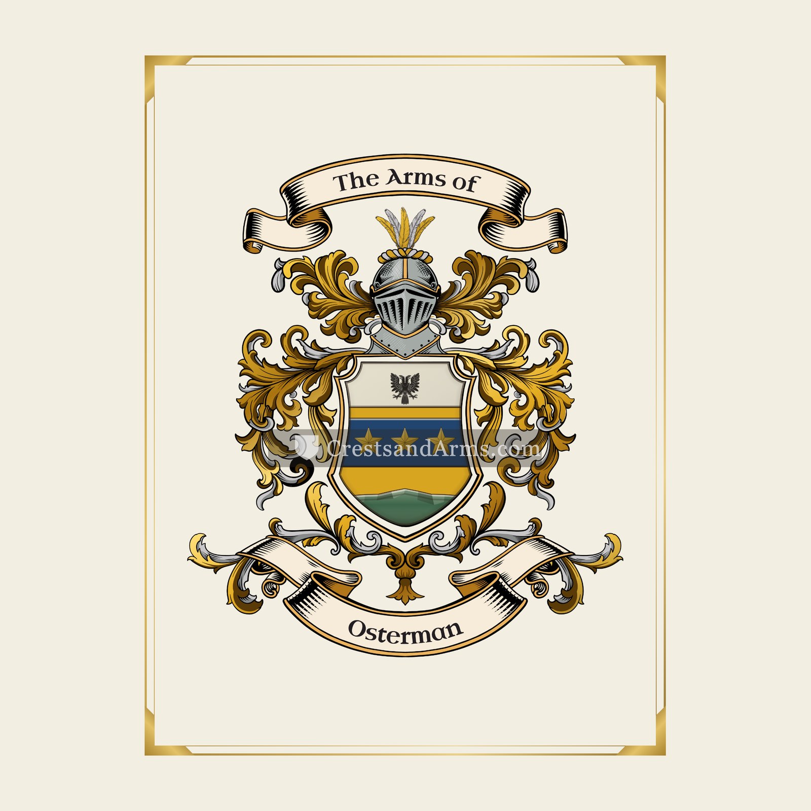 With gold border