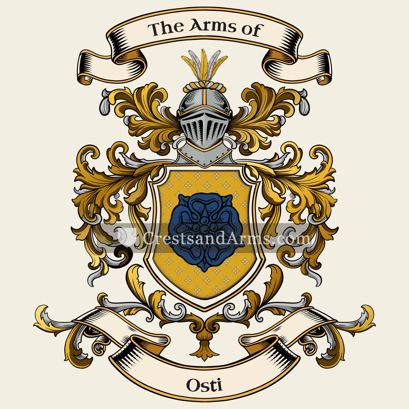 The Osti coat of arms, drawn from the recorded blazon