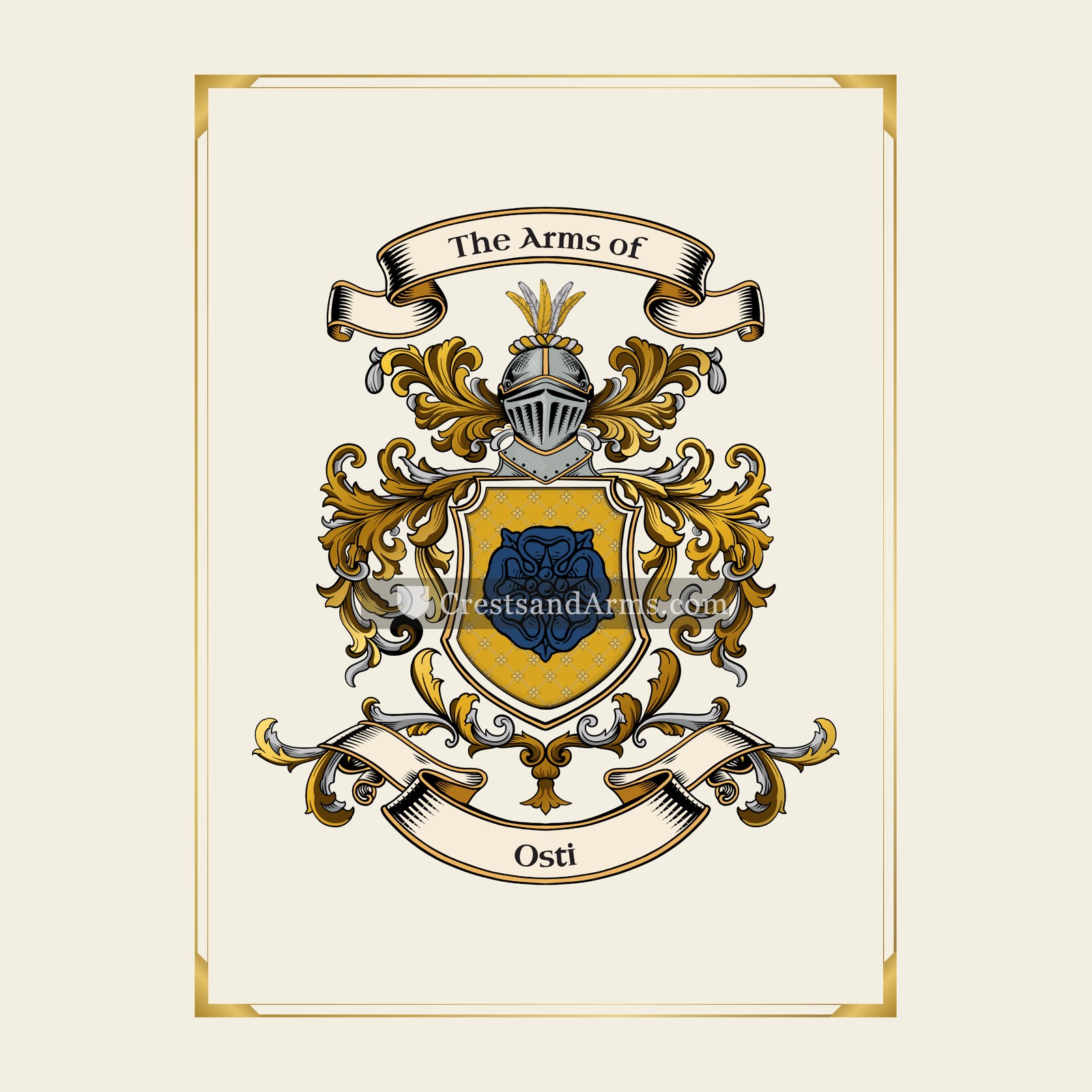 With gold border