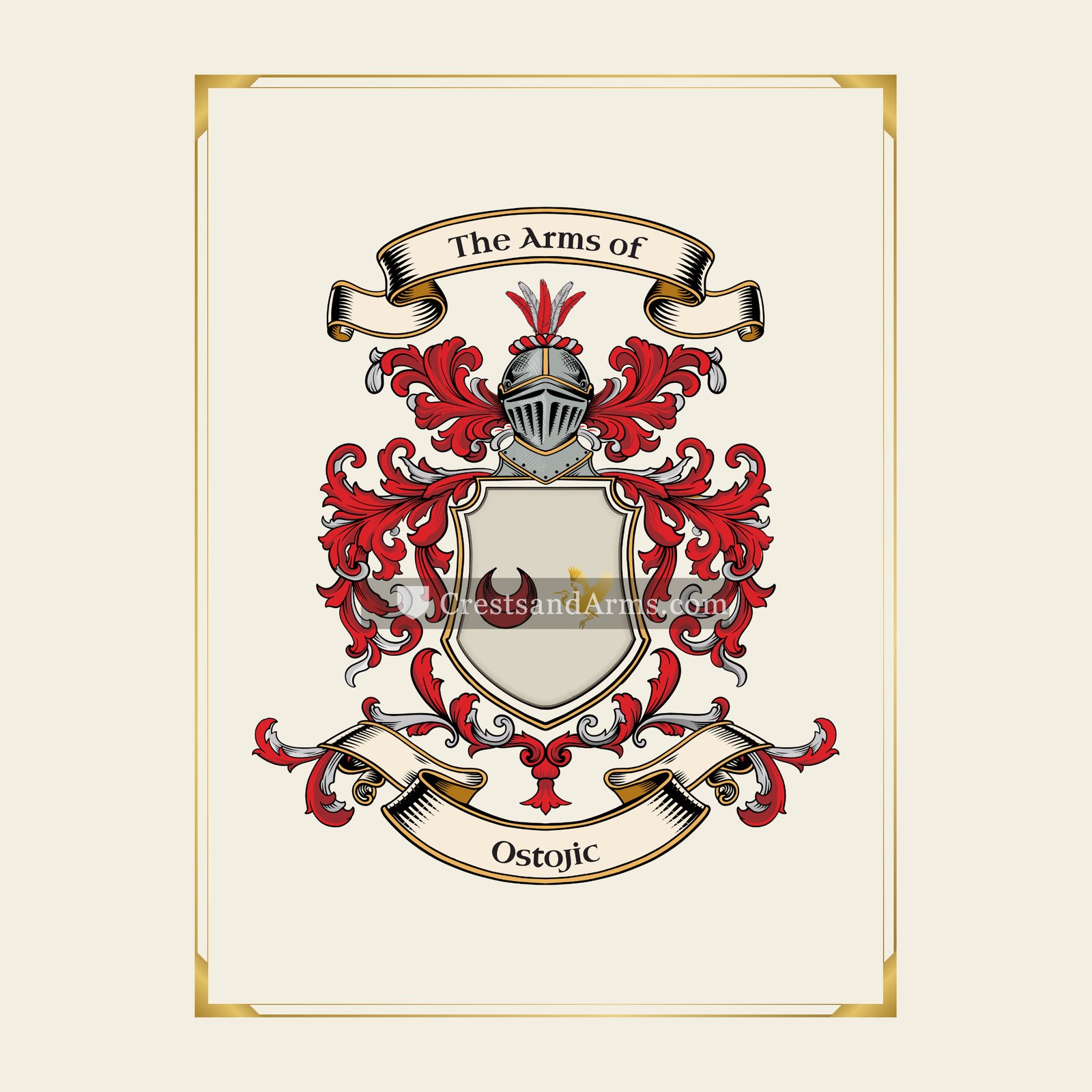 With gold border